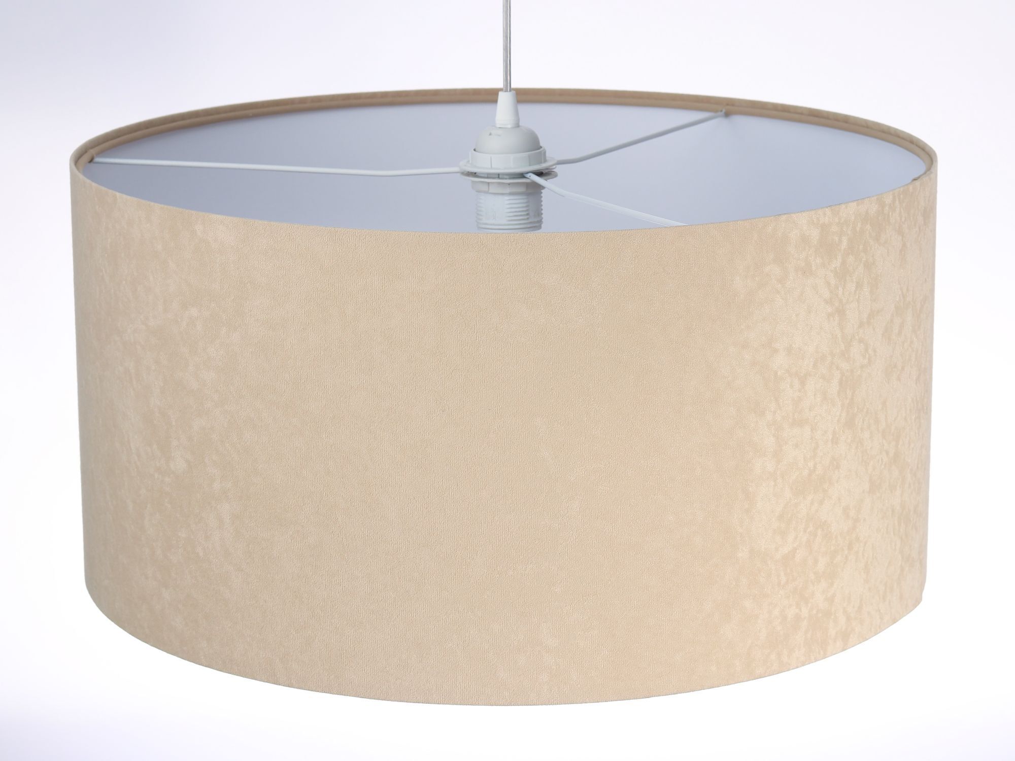 Hängeleuchte AYLMER Beige Weiß Retro rund Esstisch Lampe, Lampenschirm