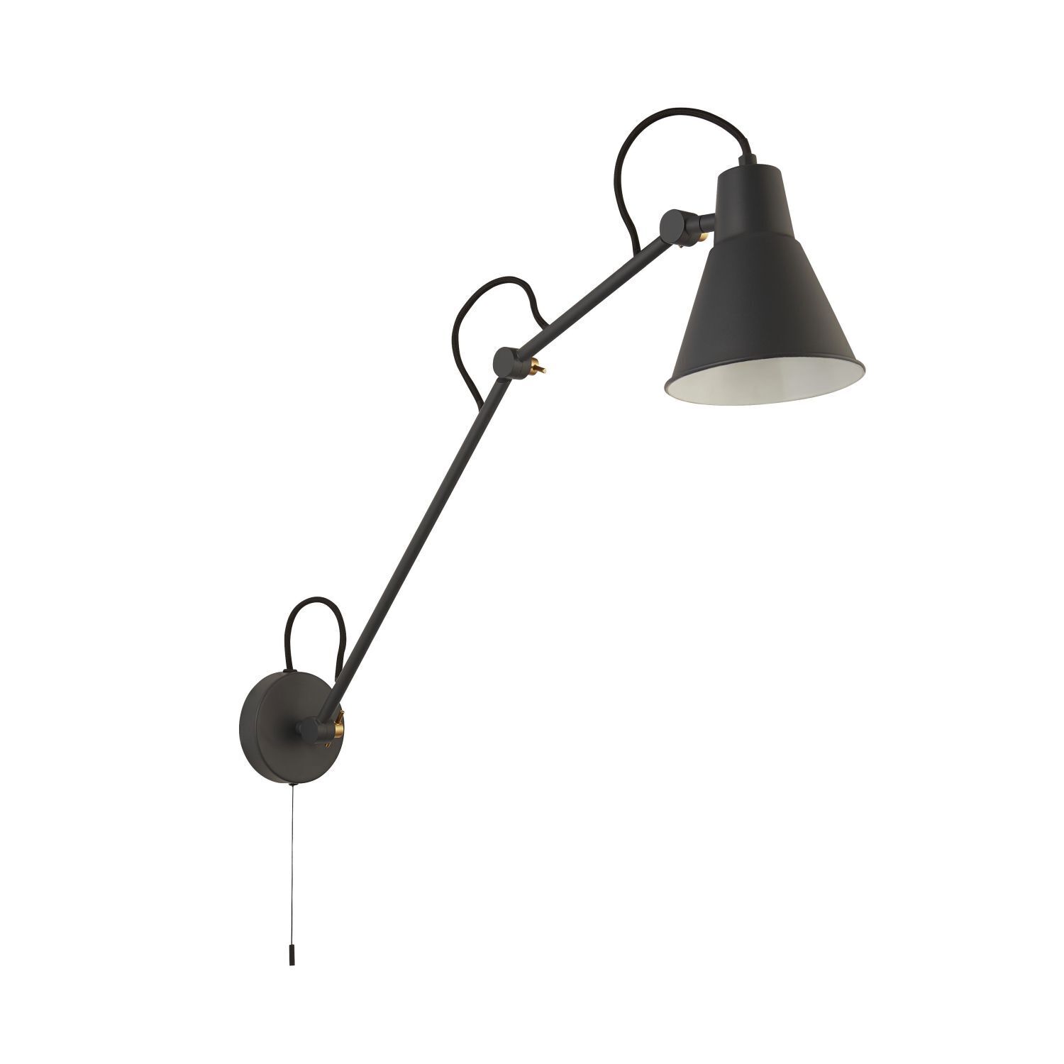 Wandlampe mit Schalter Gelenk verstellbar Grau Metall