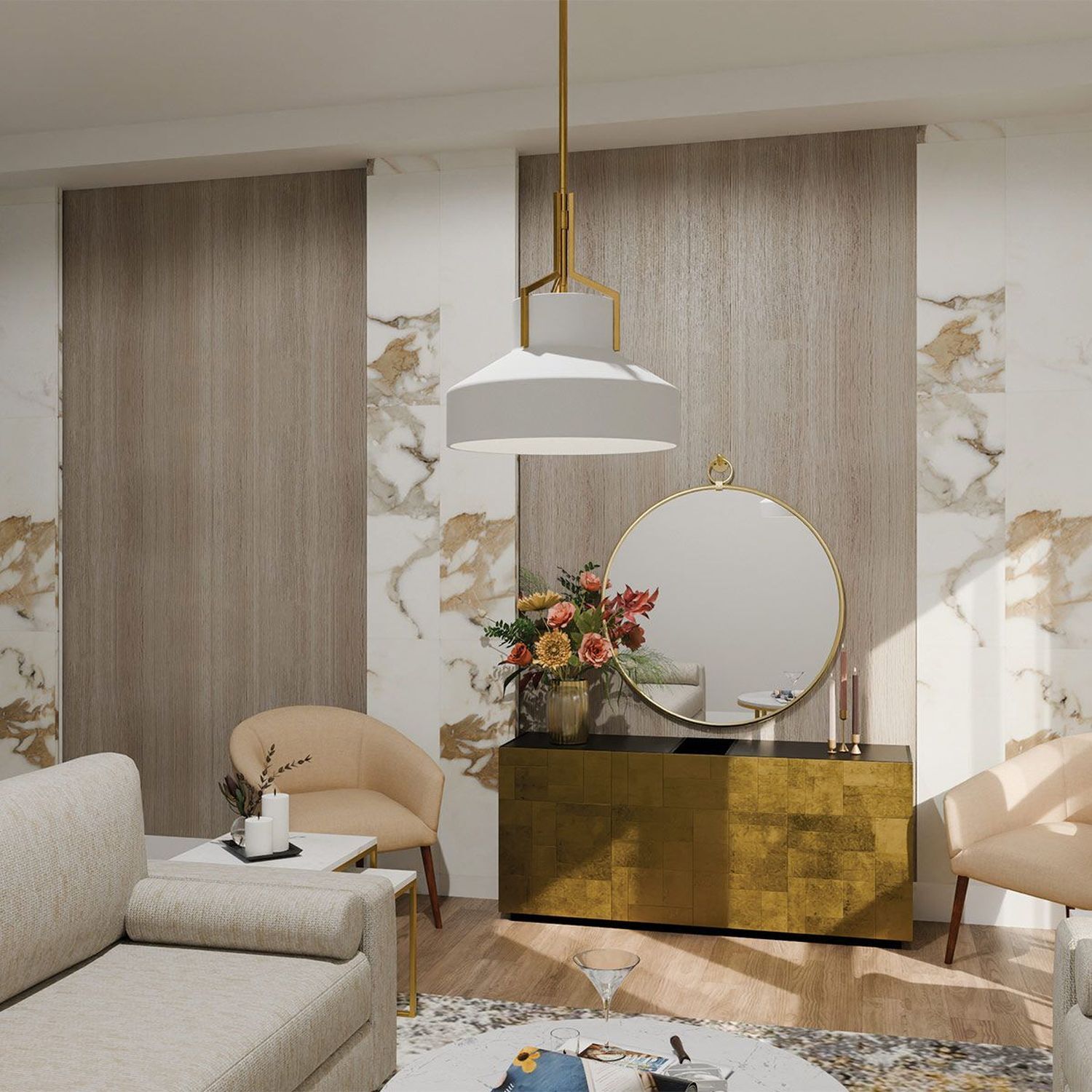 Hängeleuchte Weiß Messing antik E27 aus Glas Metall Ø 37 cm Drinnen, Innenarchitektur, Inneneinrichtung, Wohnzimmer, Holzpaneele