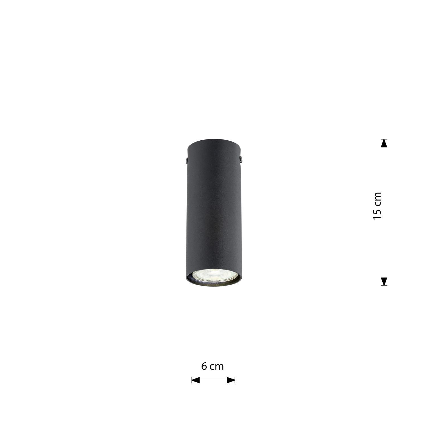 Deckenspot Metall rund Ø 6 cm Schwarz GU10 Modern Aufputz