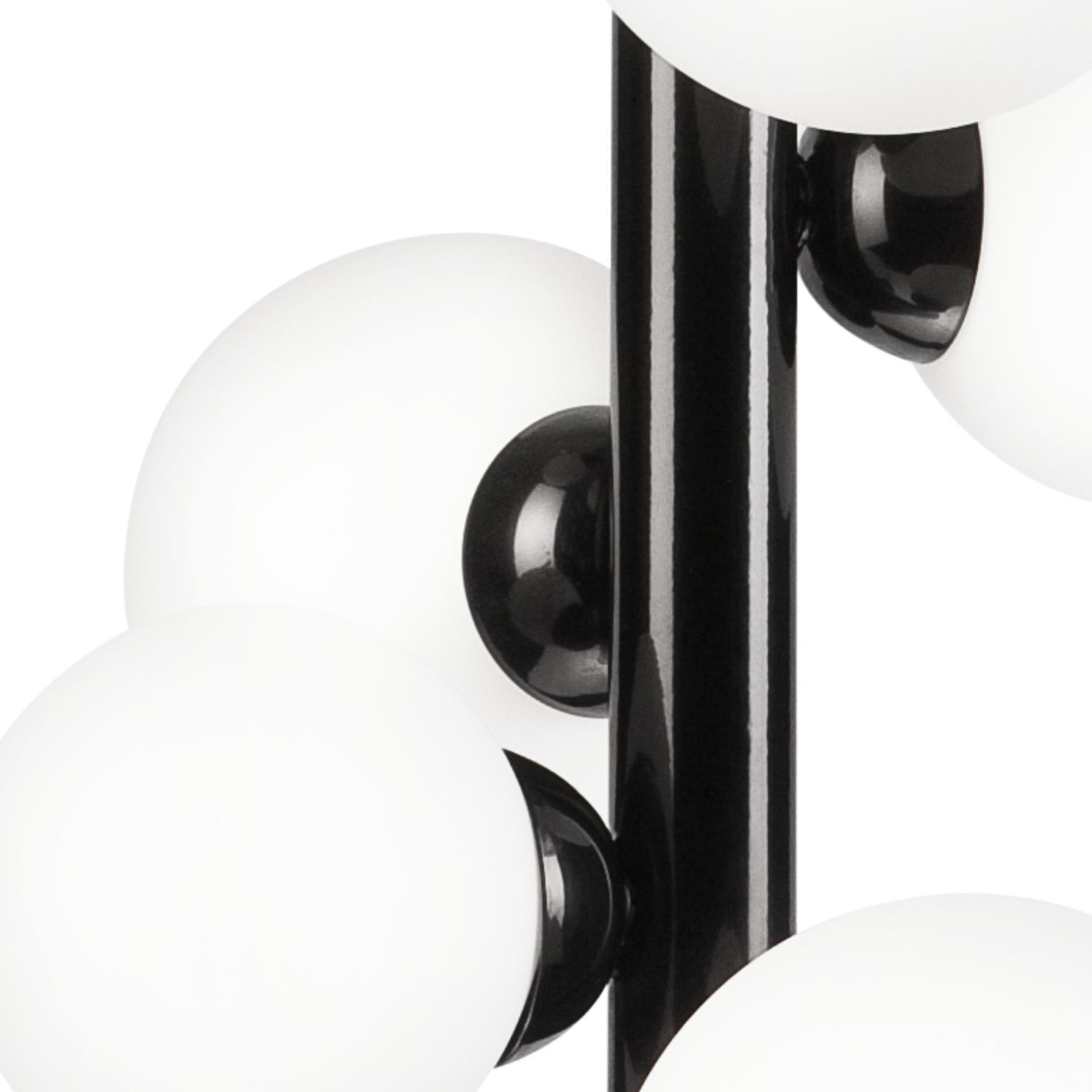Hängelampe Glas Metall Schwarz Weiß 6-flammig E27 Modern
