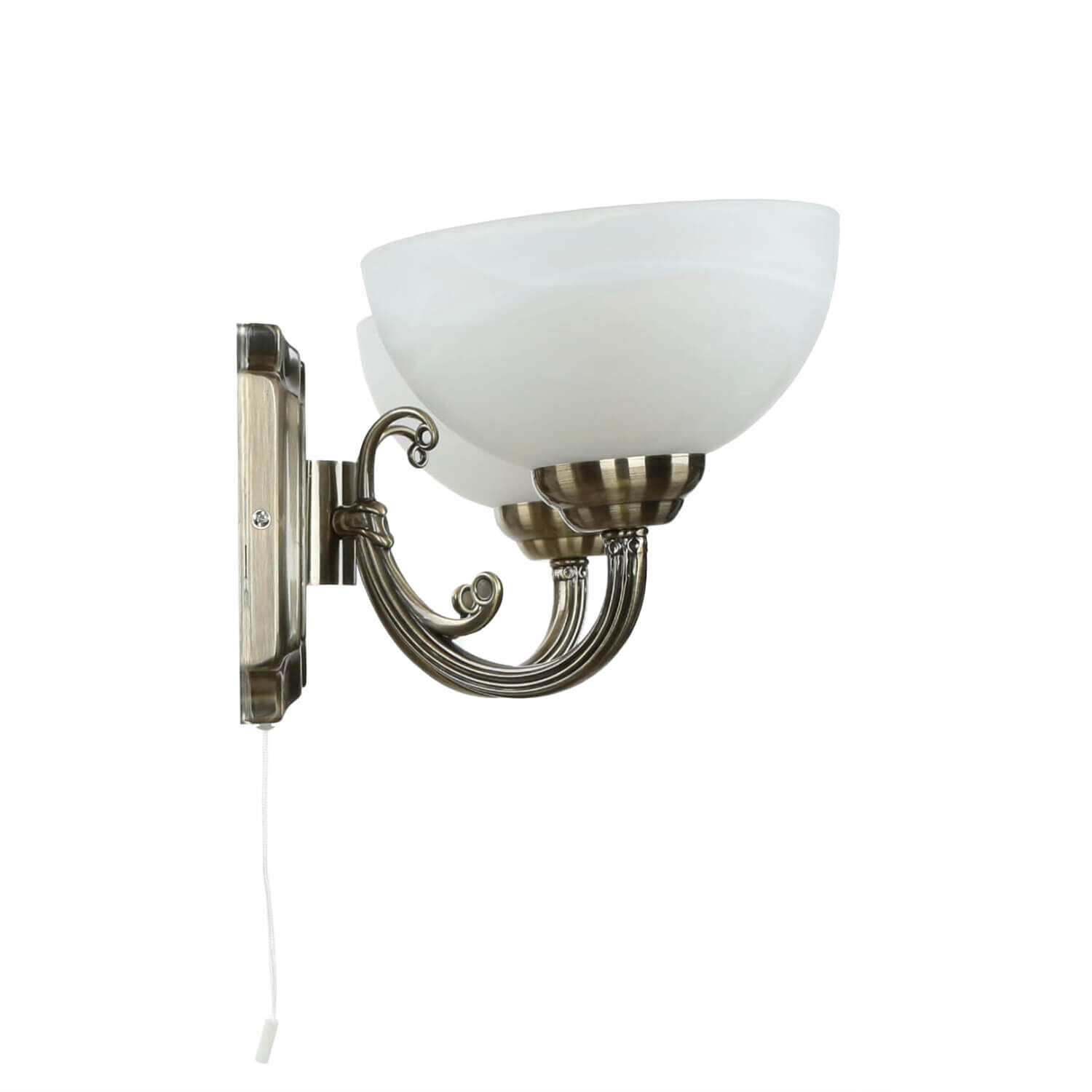 Wandleuchte MARLENE mit Glasschirm Weiß Bronze Leuchte, Lampe