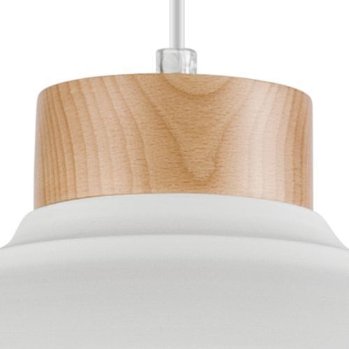 Lampe Esstisch Hängelampe Weiß Holz Retro rund