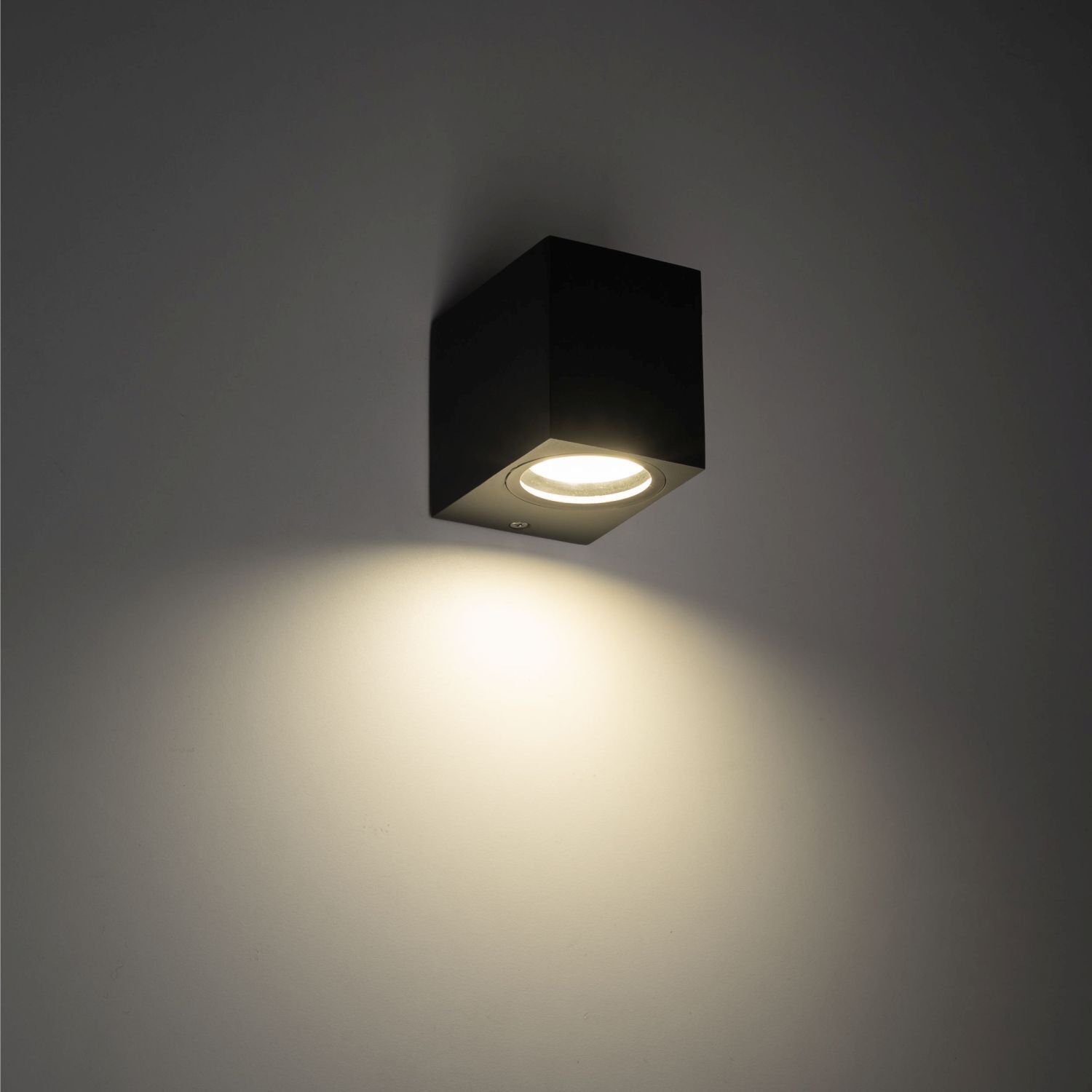 Wandlampe außen Downlight Grau Metall IP44 GU10 H:8 cm Beleuchtung, Deckenleuchte