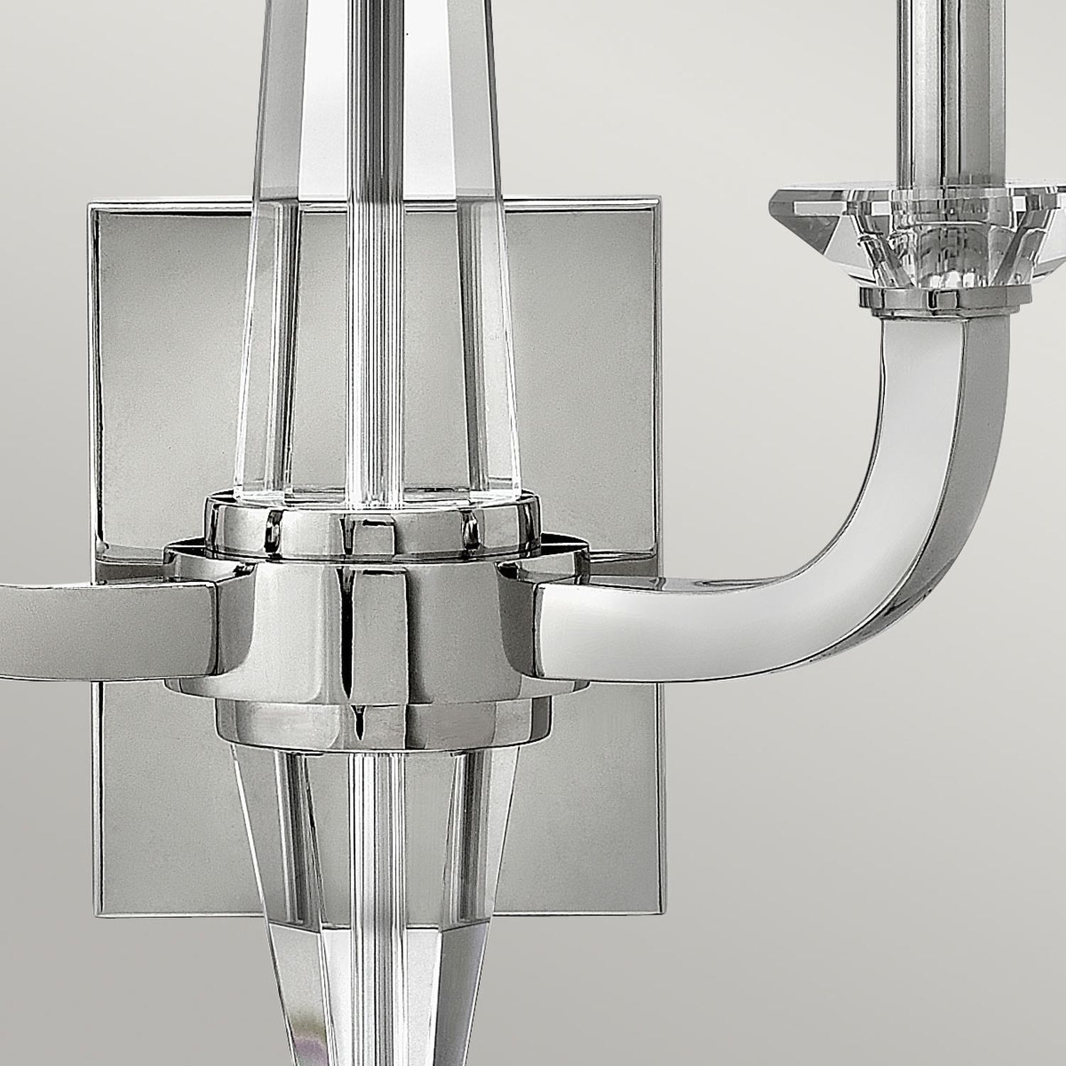 Wandleuchte innen 45 cm hoch Metall Kristall 2x E14