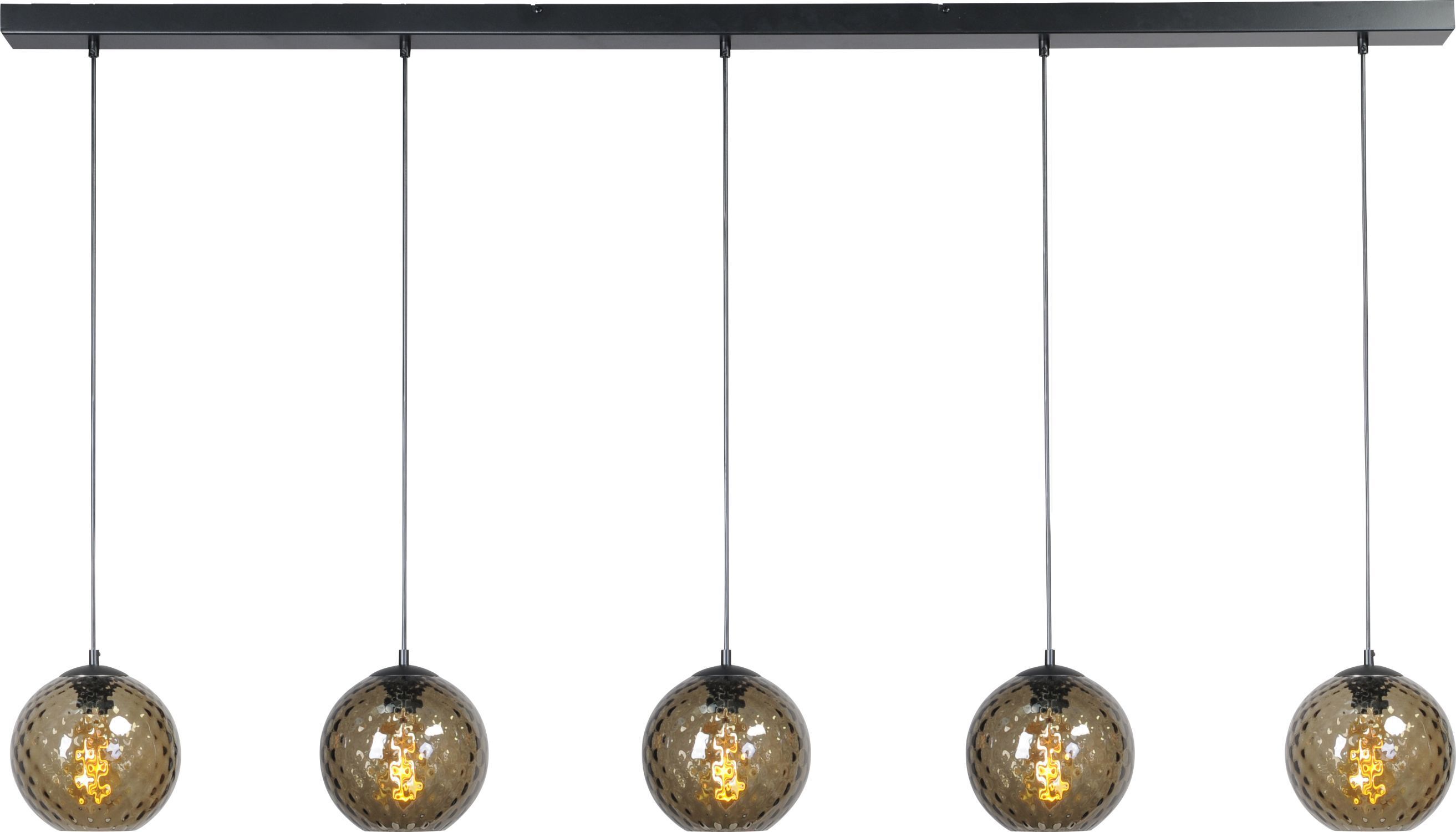 Pendelleuchte 160 cm Rauchglas 5-flammig