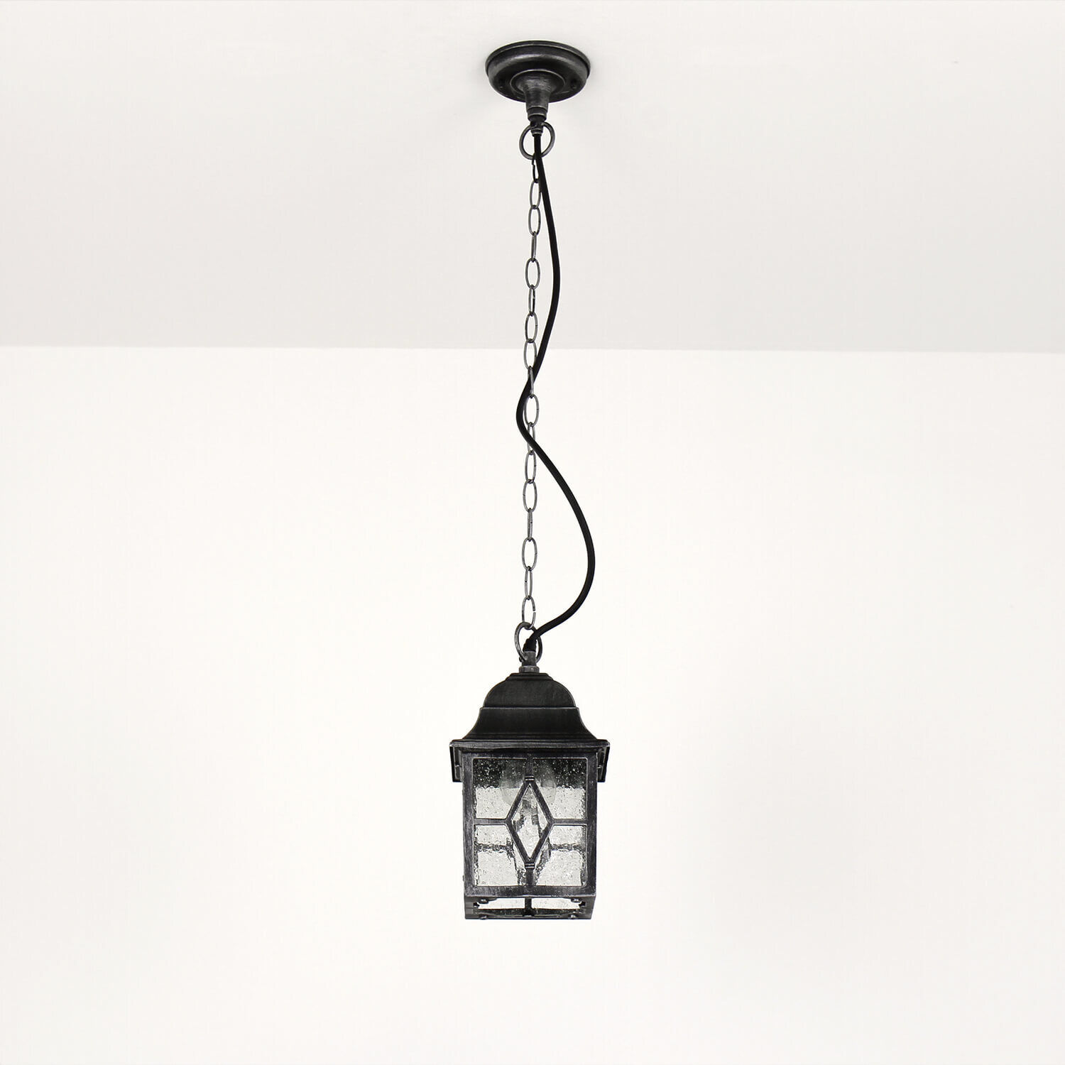 Klassische Pendelleuchte in antik silber