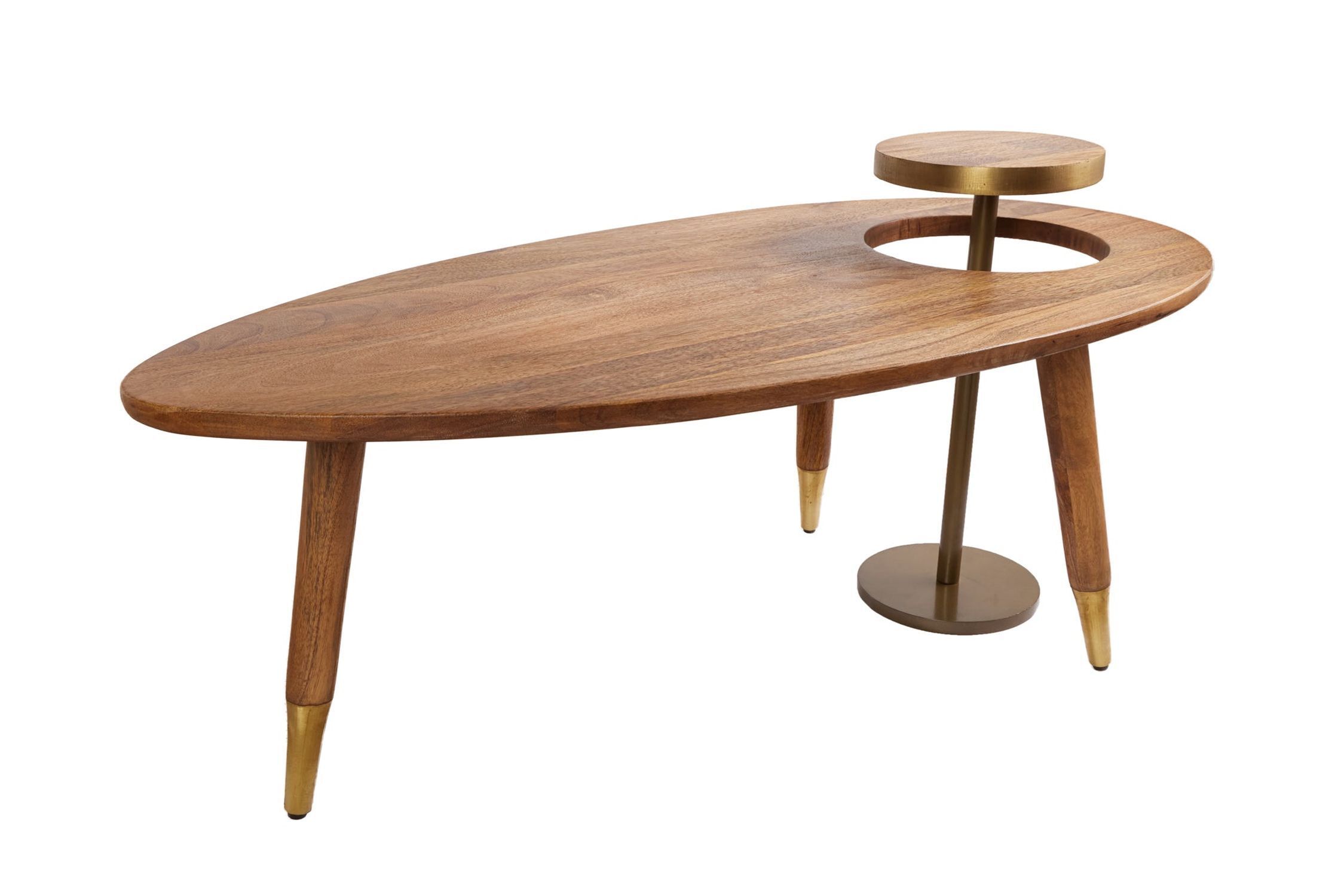 Couchtisch Mango Holz Metall in Braun 2er Set