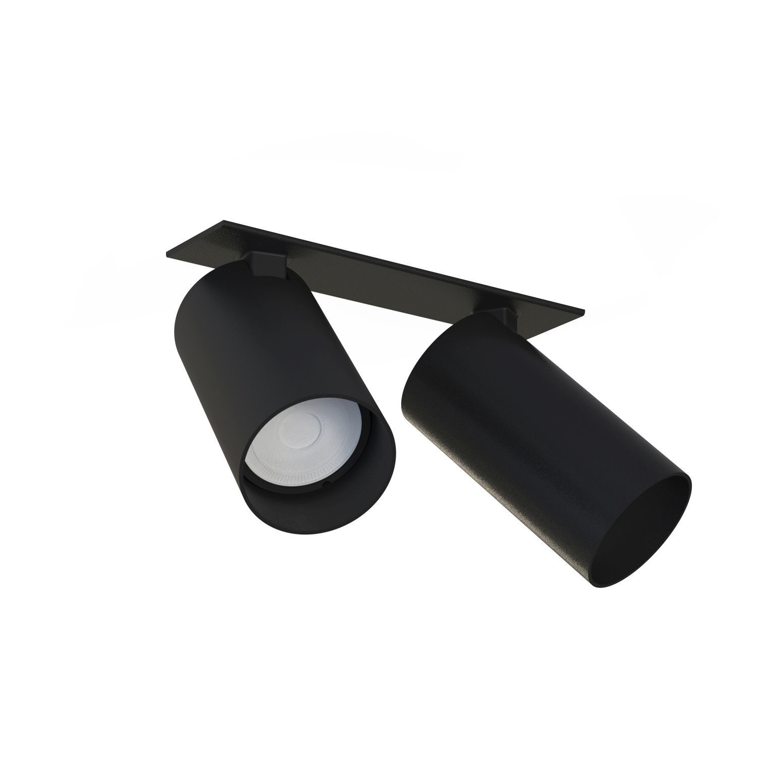 Deckenspot 2-flammig GU10 Schwarz Metall Unterputz