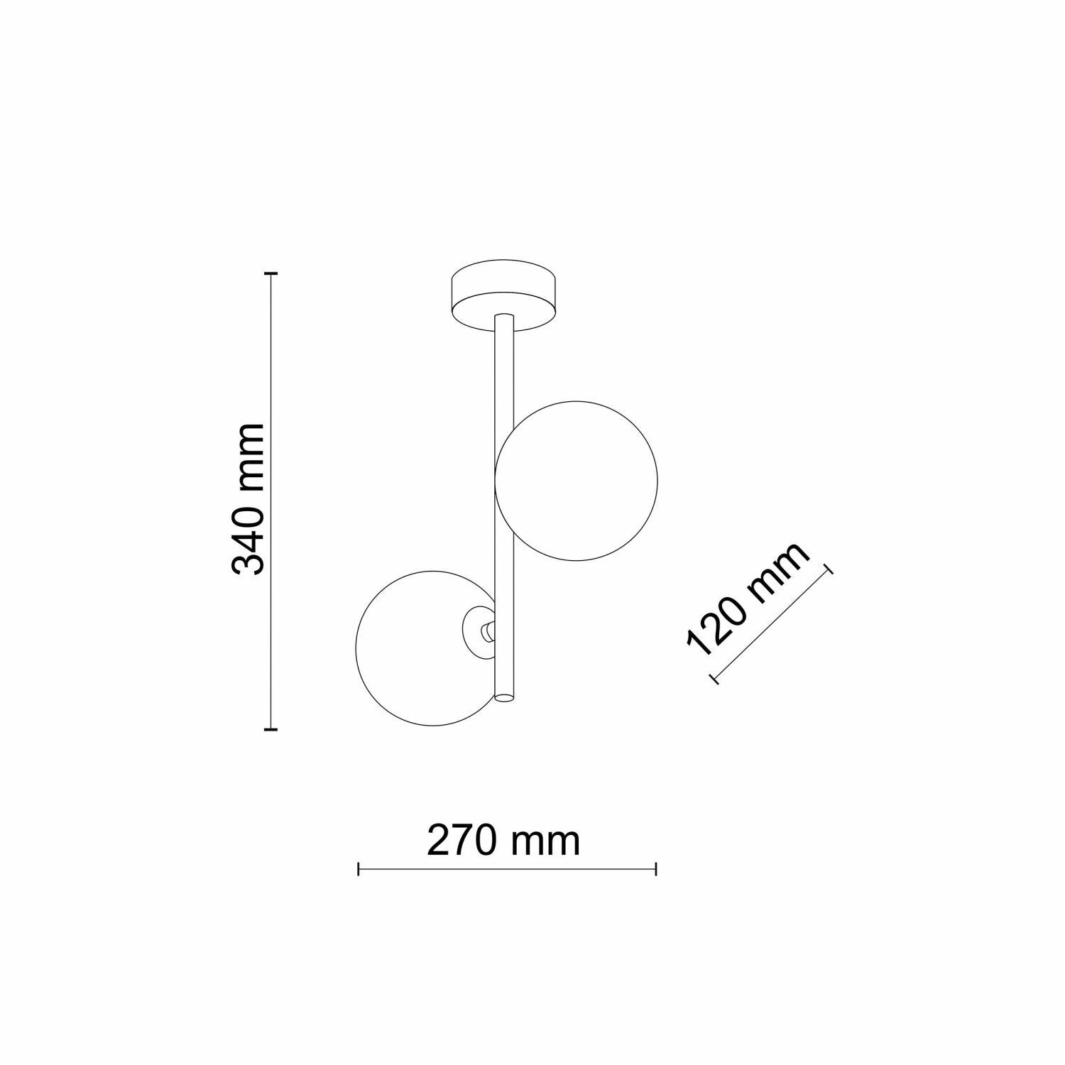 Deckenleuchte Glas Metall 2-flammig G9 Grau Schwarz