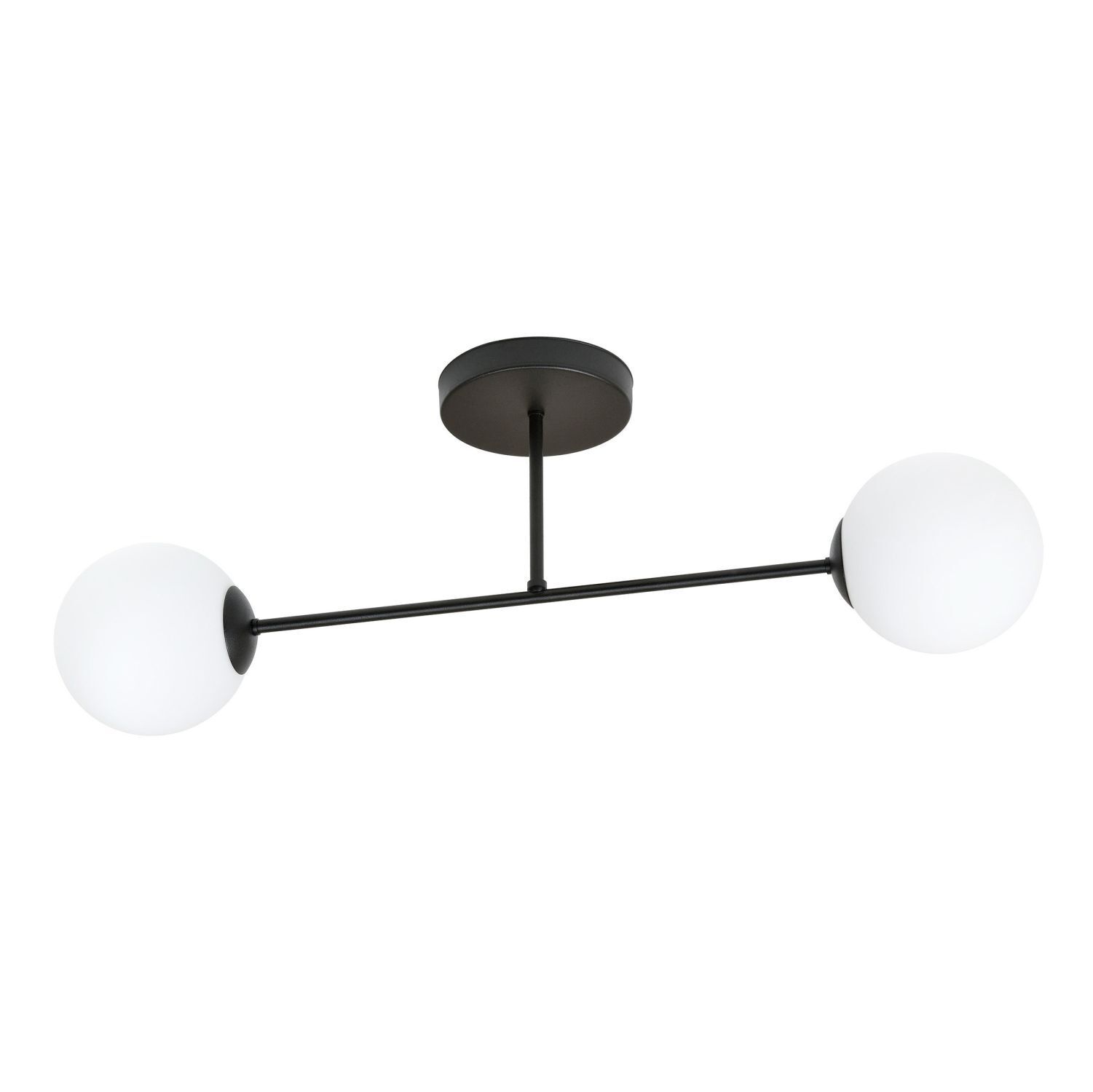 Deckenleuchte länglich 55 cm 2-flammig Glas Metall