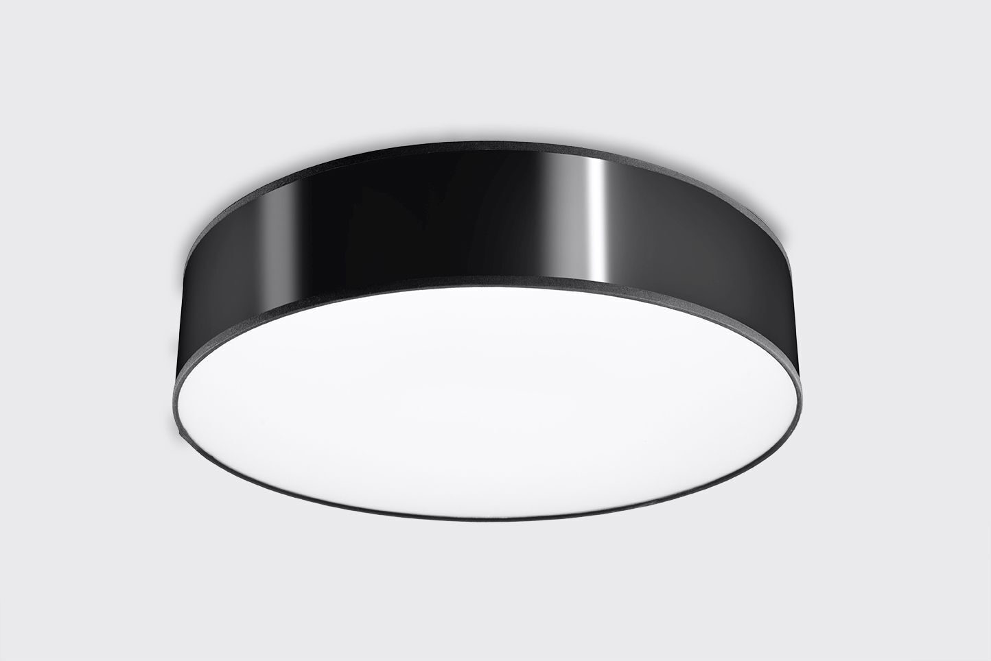 Deckenlampe rund flach Ø 55 cm blendarm 4x E27 Schwarz