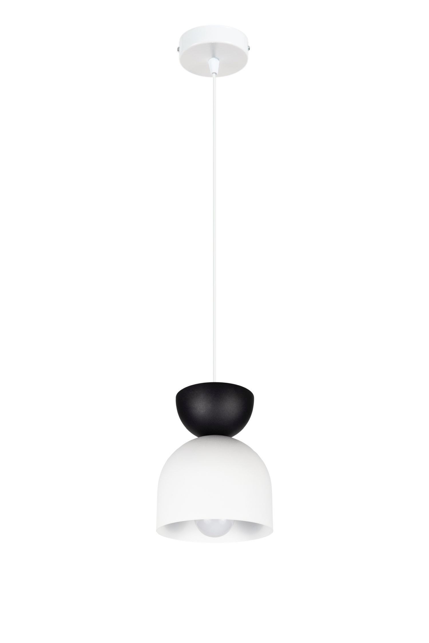 Hängeleuchte Weiß Schwarz Metall Ø17 cm Minimalistisch