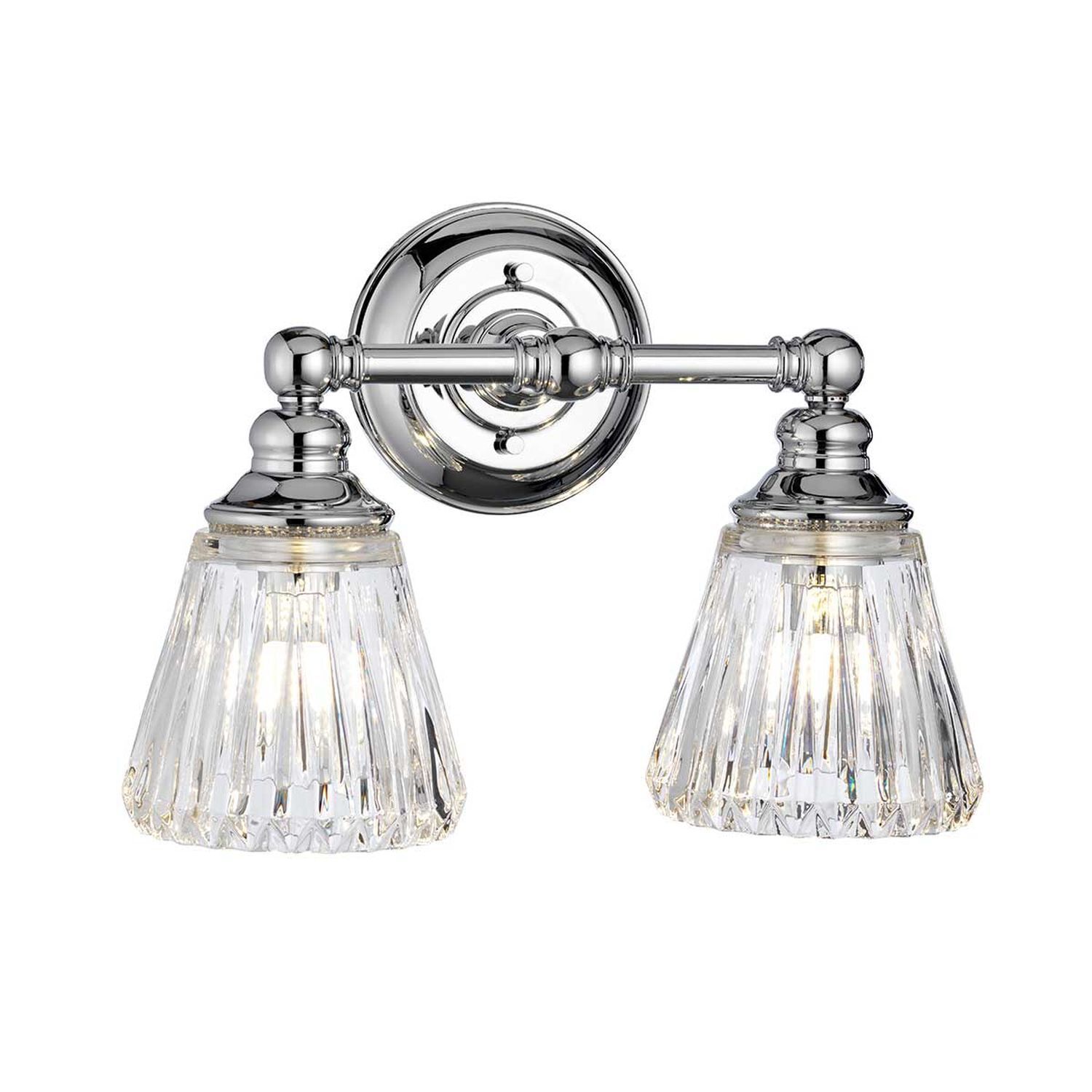 Badezimmerleuchte Wand LED G9 IP44 B: 35,2 cm Metall Glas