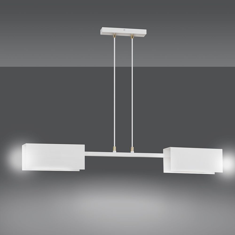 Hängeleuchte Metall Weiß Modern Design 2x E27