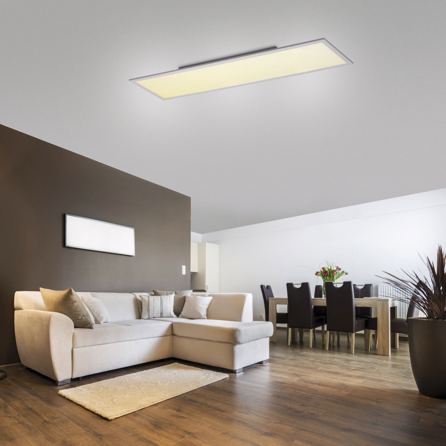 LED Deckenleuchte dimmbar Fernbedienung 119 cm 4000 lm Deckenleuchte, Dekoration für Zuhause, Drinnen, Wohnzimmer, Zimmer