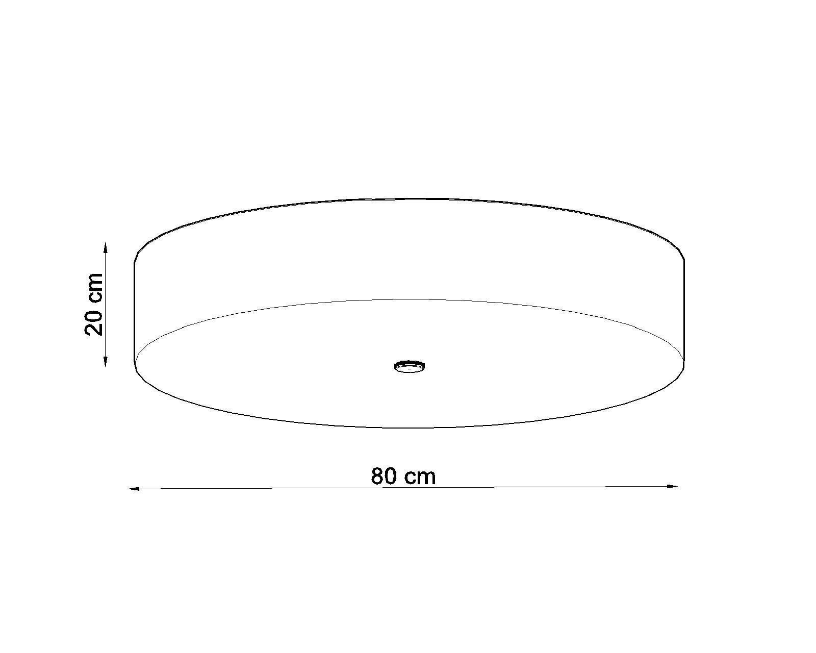 Deckenleuchte Schwarz Ø 80 cm rund Stoff Glas 6x E27