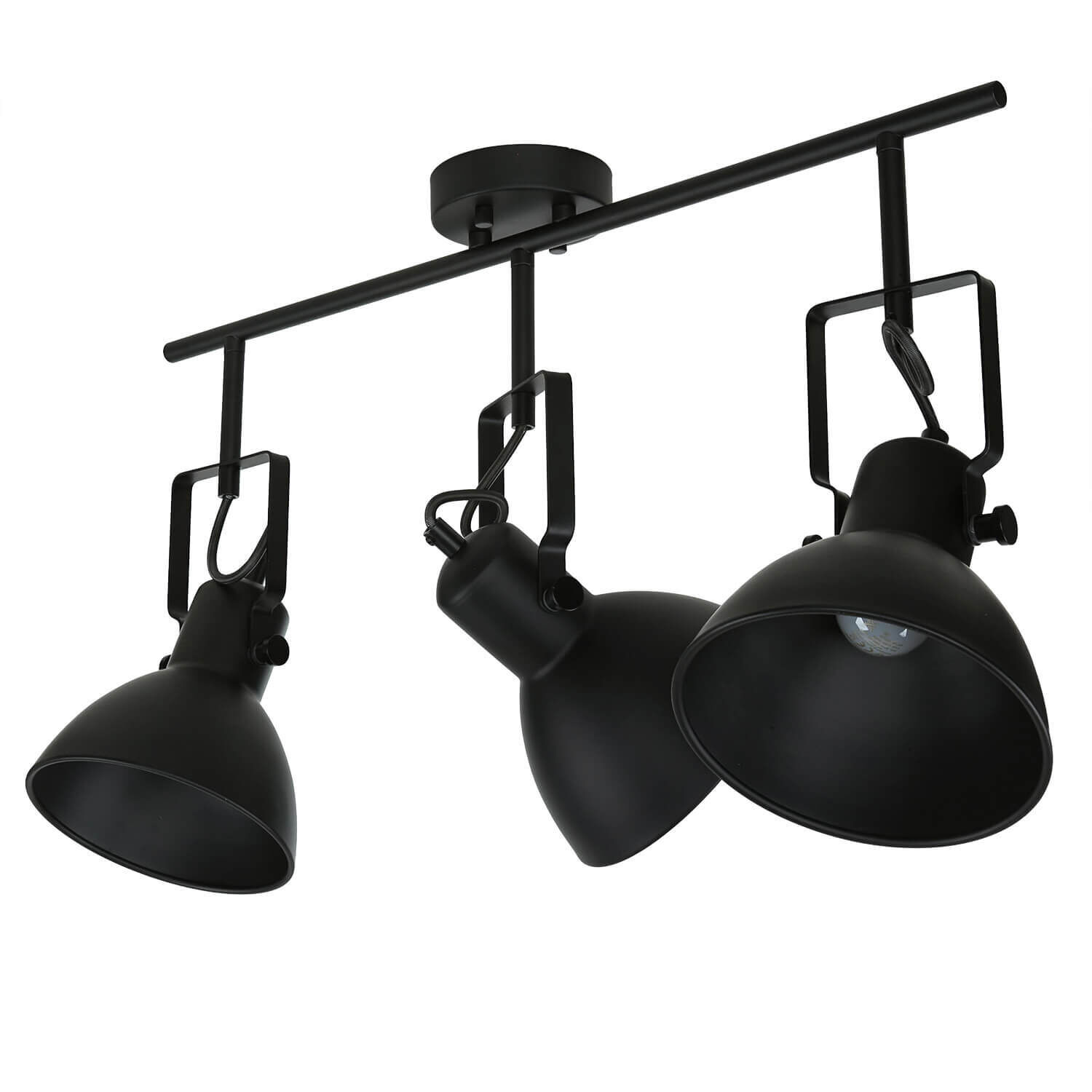 Deckenstrahler Schwarz Metall E16 Retro Wohnzimmer