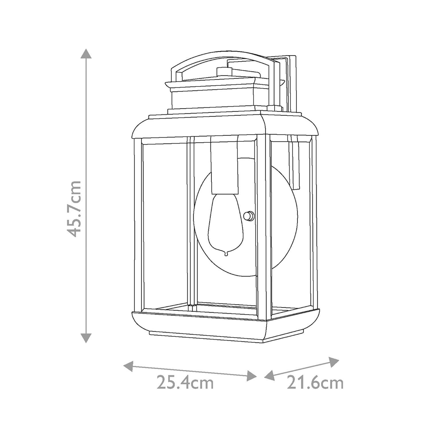 Außenlampe Wand E27 IP44 45,7 cm hoch Glas Aluminium