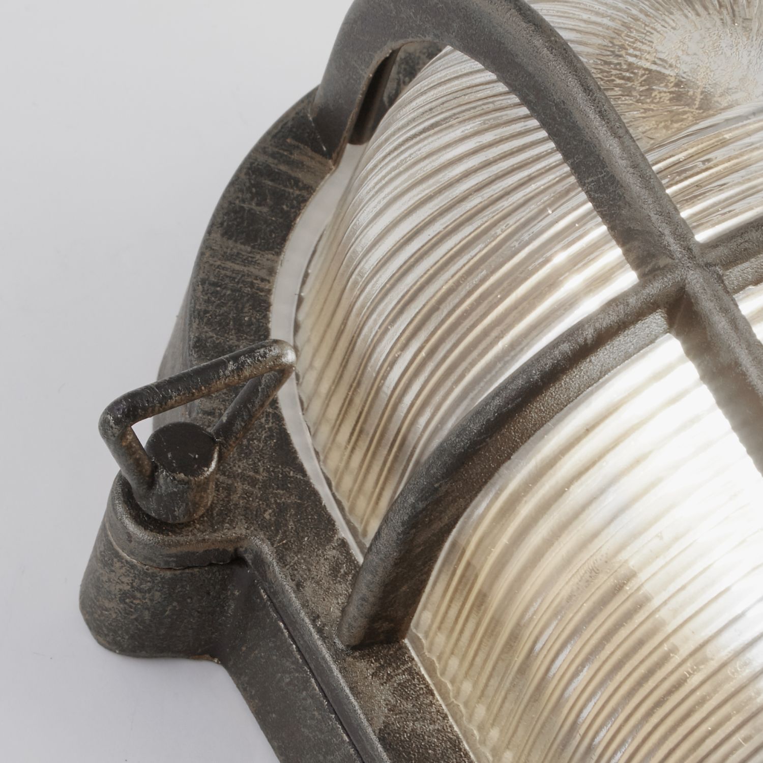 Außenwandlampe IP44 E27 H: 25 cm Maritim in Silber antik
