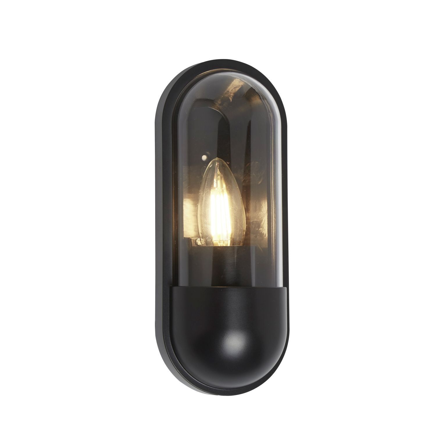 Außenwandlampe Schwarz H: 24 cm IP44 E27 GOMEZ