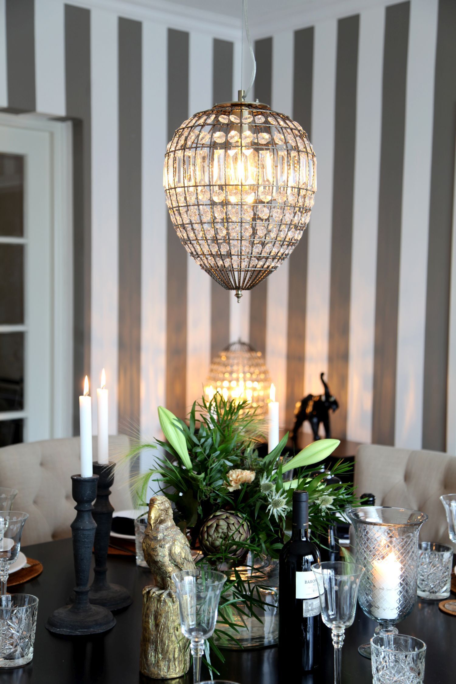 Hängelampe Kristall 30 cm breit in Messing Antik E27 hängende lampe, kristall, kugelschirm lampe