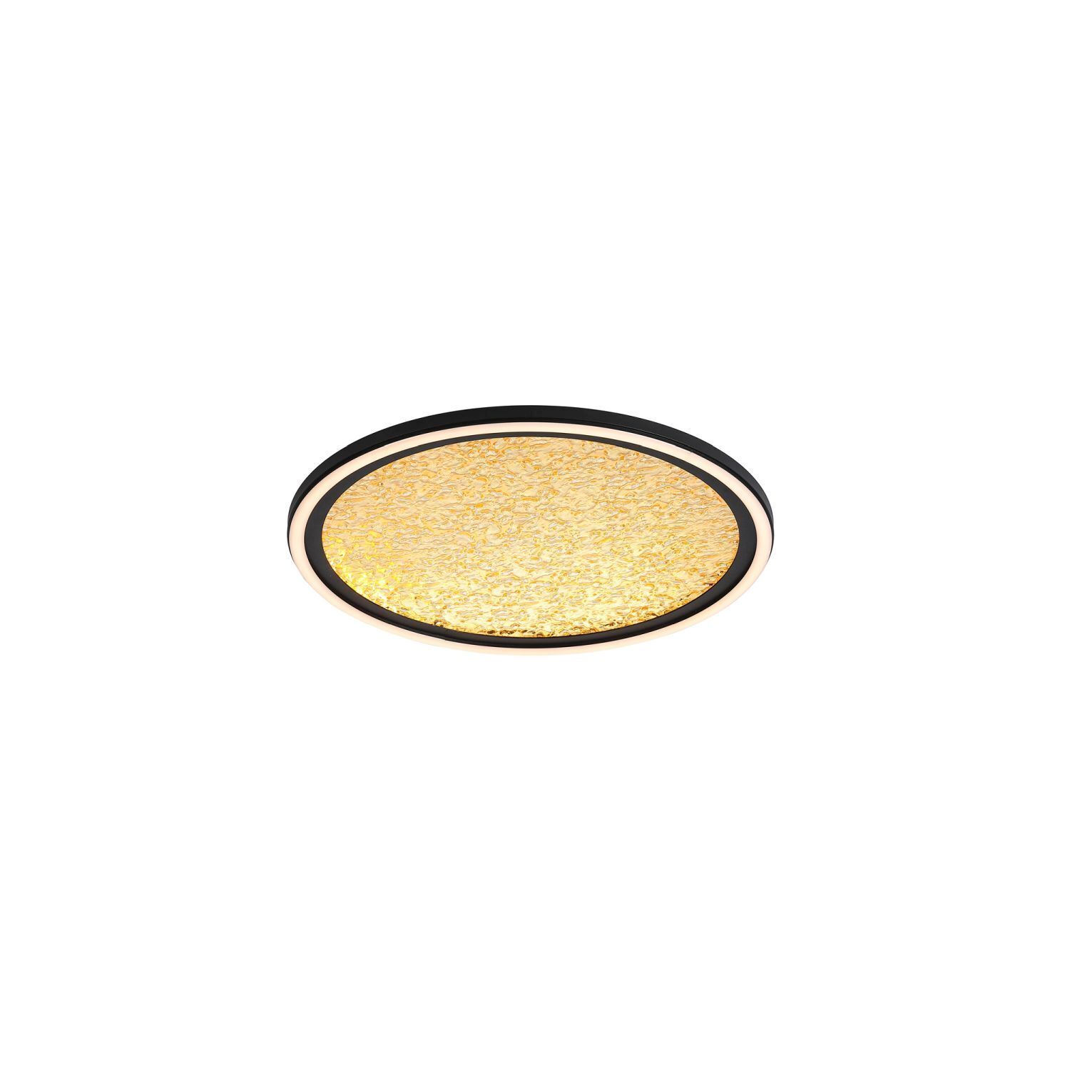LED Deckenleuchte Schwarz Gold Metall 32 W Ø40 cm rund LED Deckenleuchte Schwarz Gold Metall 32 W Ø40 cm rund