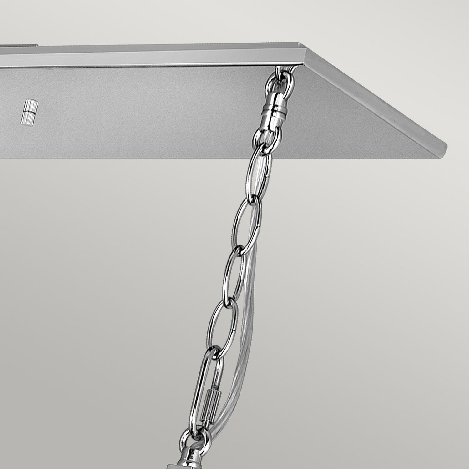 Hängeleuchte länglich H: max. 142,9 cm Nickel poliert E27