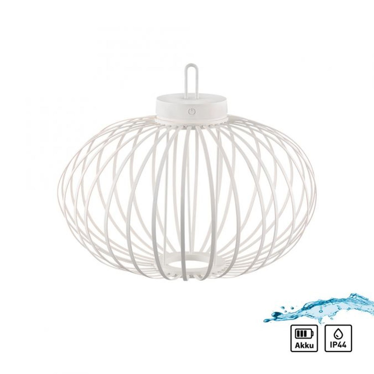LED Akku Tischlampe IP44 Weiß dimmbar Touch 37 cm 2 W