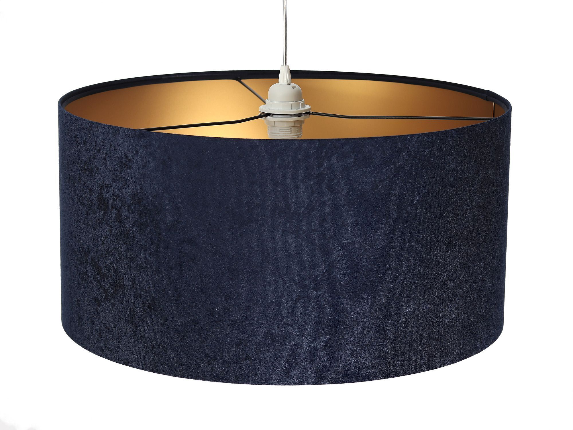 Pendelleuchte Blau Gold Stoff Esstisch Lampe