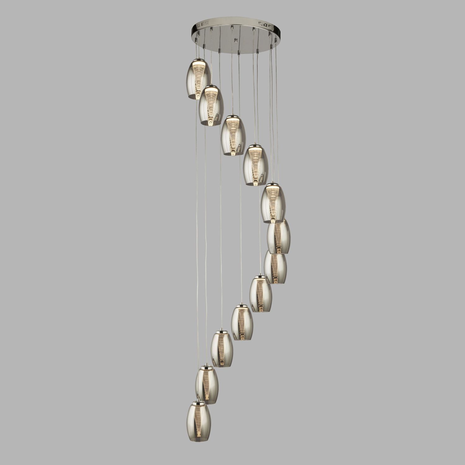 LED Hängelampe Chrom Rauchgrau 3000 K 1705 lm Metall