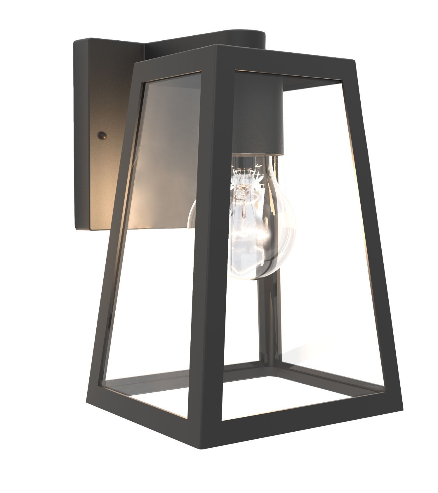 Wandlampe Aluminium Glas E27 IP44 H:21,6 cm Laterne
