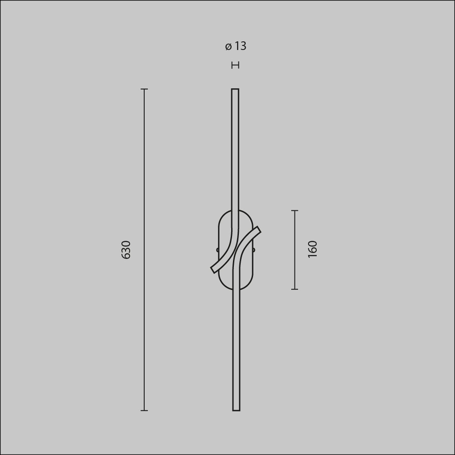 LED Wandlampe Metall 63 cm hoch länglich 170 lm Modern