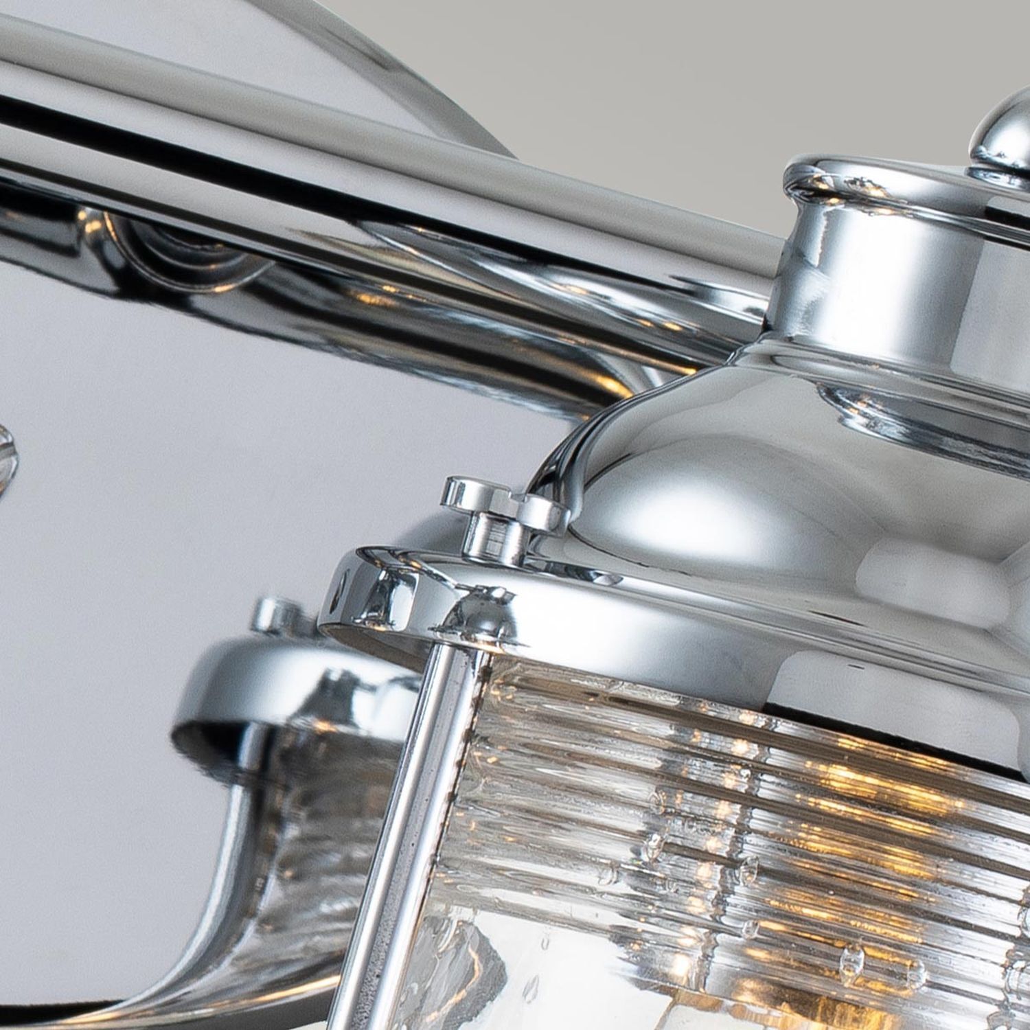 Badlampe Wand Glas Metall E27 IP44 36,2 cm breit in Chrom Scheinwerfer, Transport, Fahrzeug