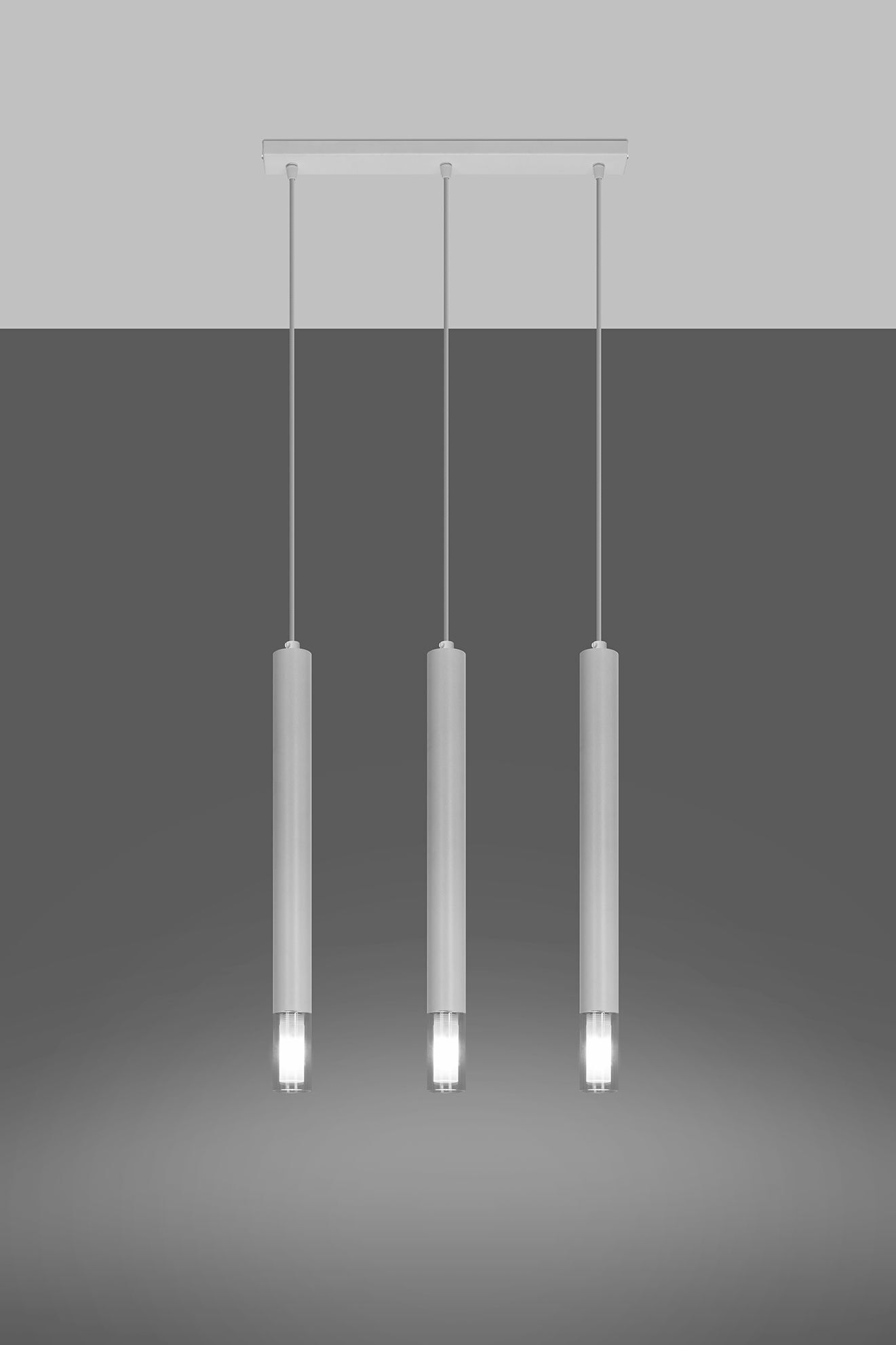 Pendelleuchte 3-flammig Metall Glas Weiß B: 45 cm