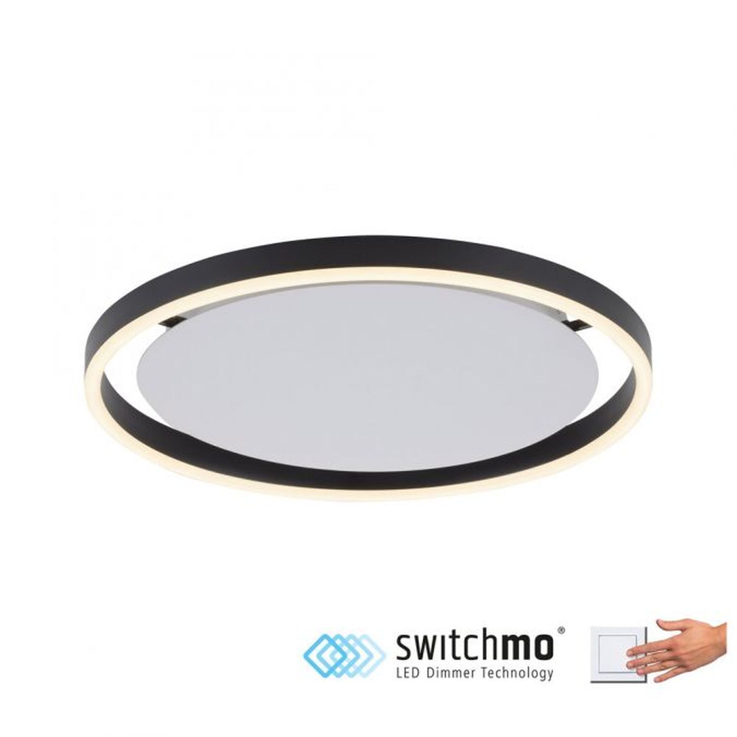 LED Deckenlampe Anthrazit Metall Ø39,3 cm 20 W dimmbar