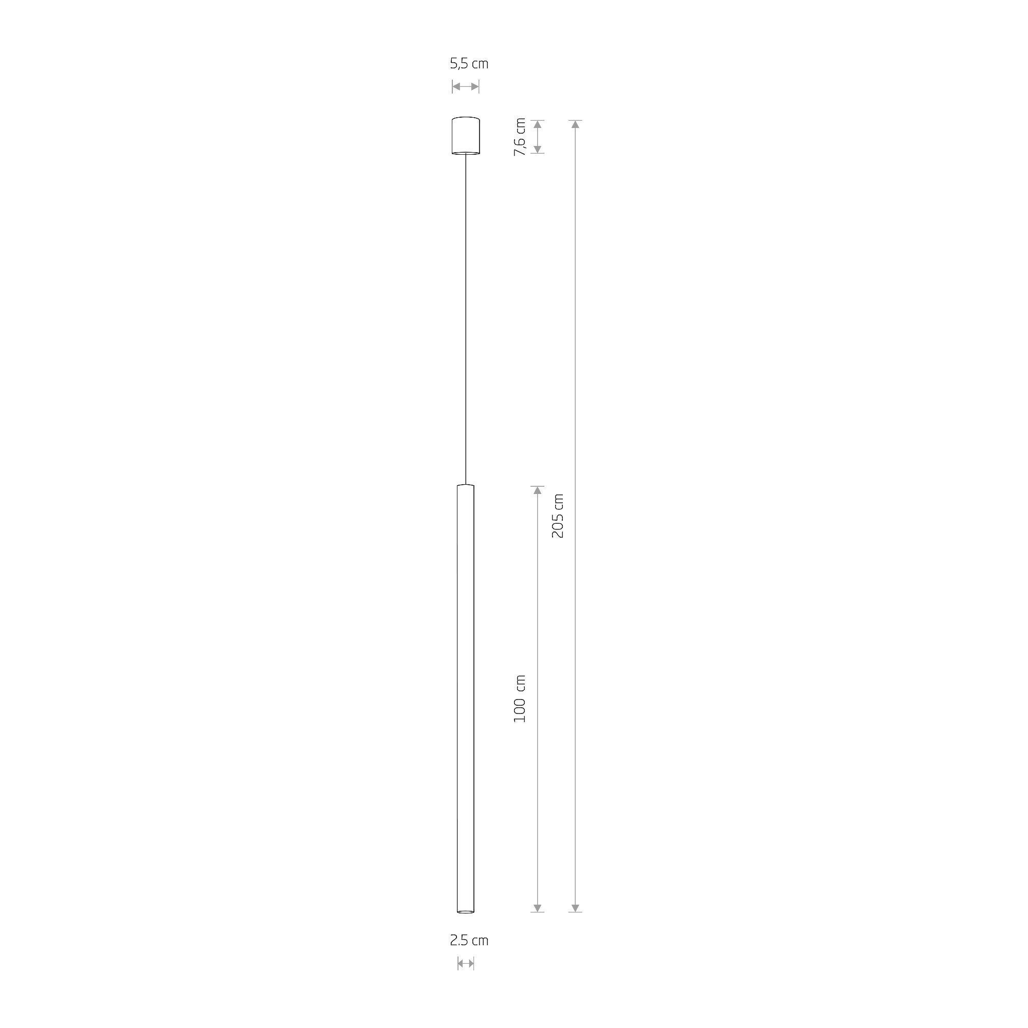 Lampenstange, Pendelleuchte, Hängelampe, Material: Metall, Farbton: Weiß/Neutral