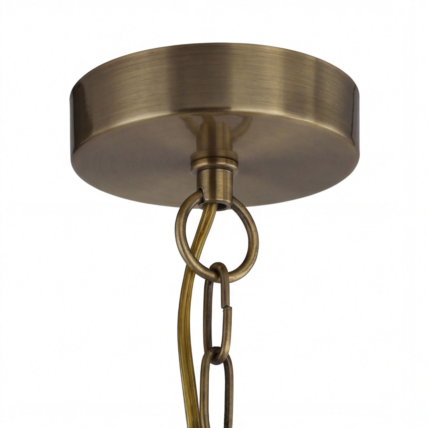 Kronleuchter Esszimmer Ø 56 cm in Messing antik 6-armig E14 Deckenfassung, Messing, Kette, Rundkopf, Metallfinish