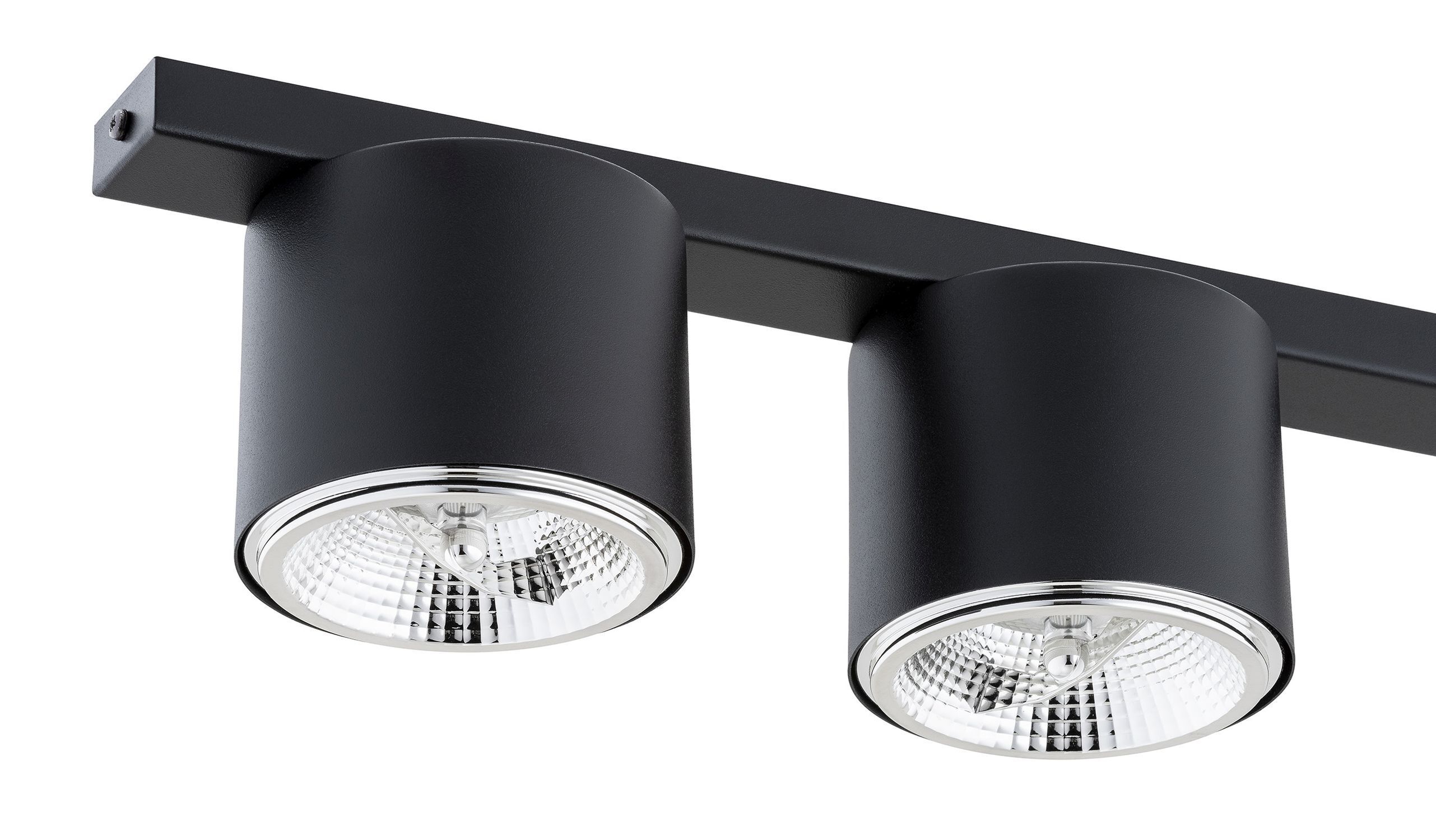 Deckenlampe Metall 70 cm lang Schwarz 3-flammig GU10 AR111