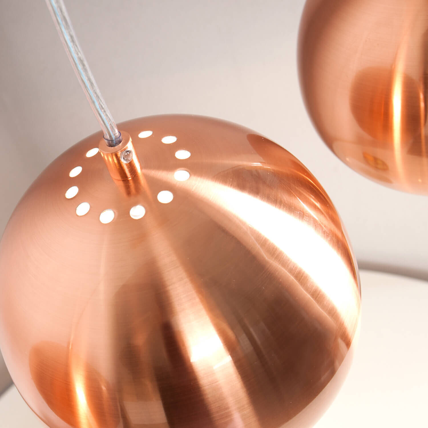 Glänzende Hängeleuchte Retro lang E27 Kupfer Optik Beleuchtung, Lampe