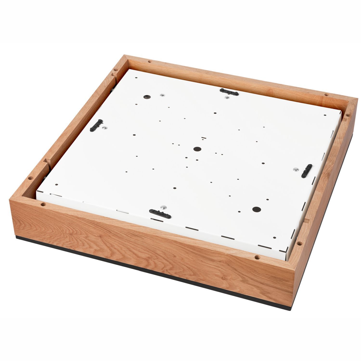 Deckenleuchte eckig B: 48 cm Holz Metall für 4x E27 Schublade, Mobiliar, Kiste