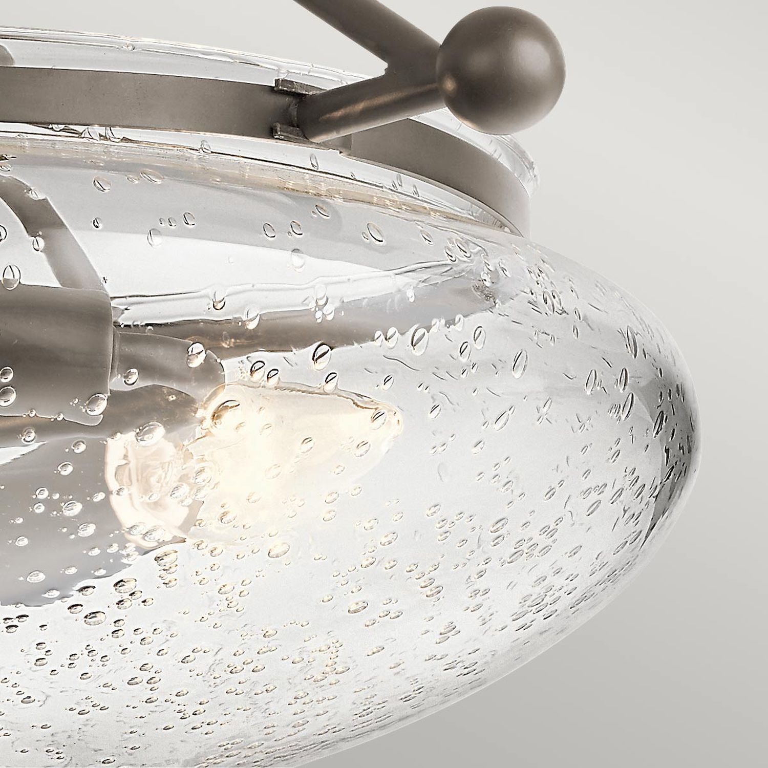 Deckenleuchte Glasschirm Ø 43,1 cm in Bronze Antik 3x E14 Deckenleuchte