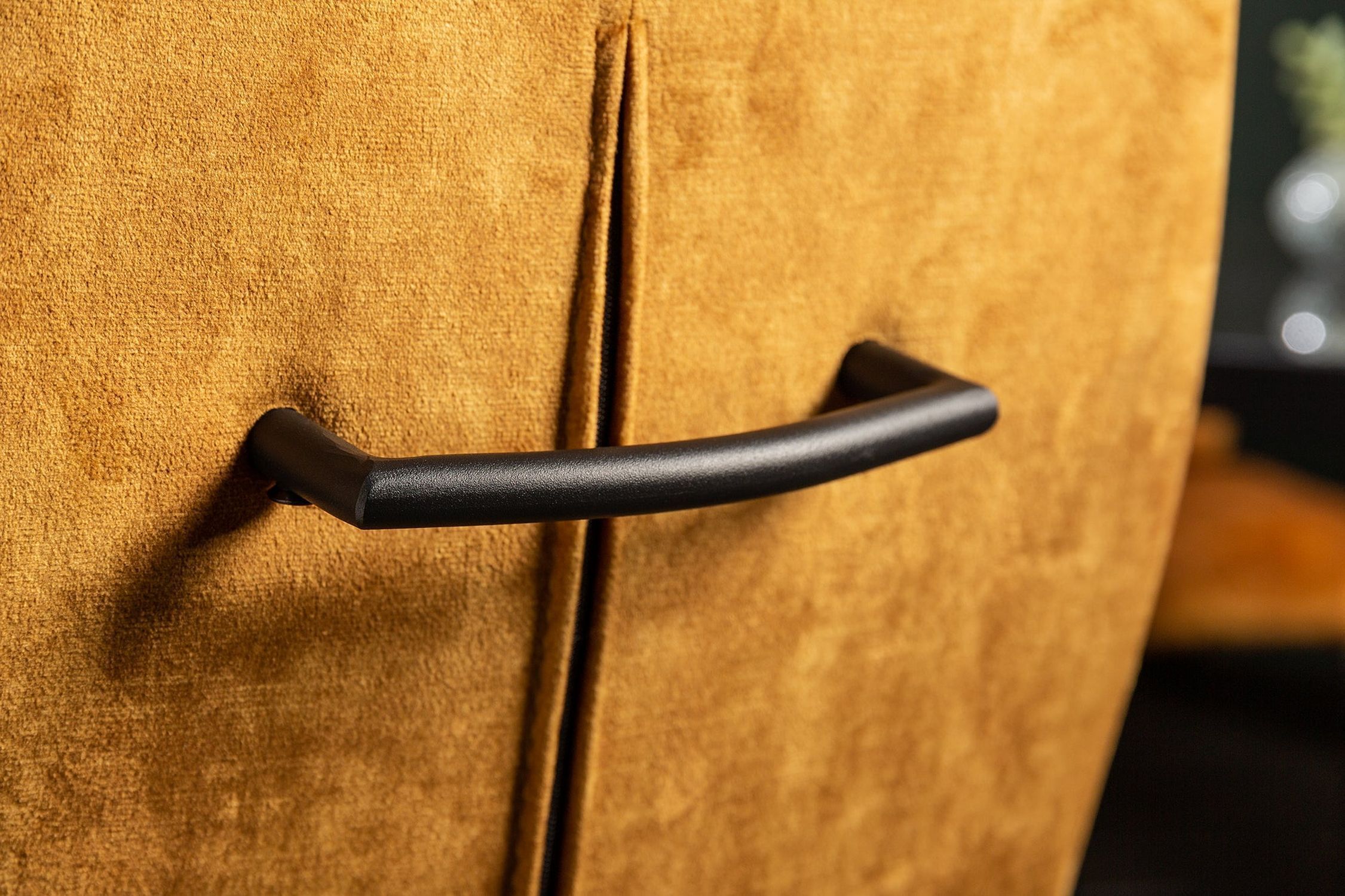 Schwingstuhl Samt Metall Gelb Schwarz ohne Armlehne Schublade, Mobiliar, Griff, Rauchrohr