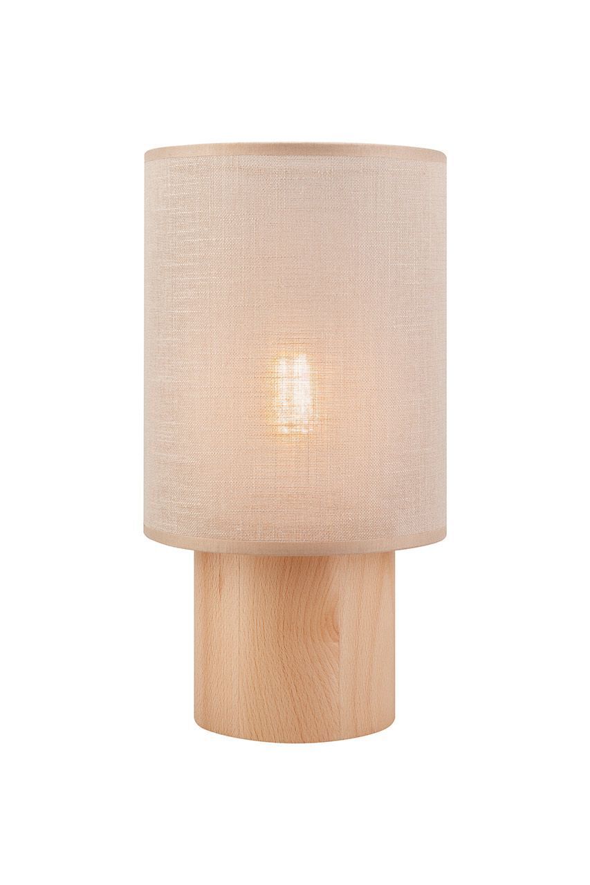 Tischleuchte Holz Stoff Beige E27 30 cm Modern REI
