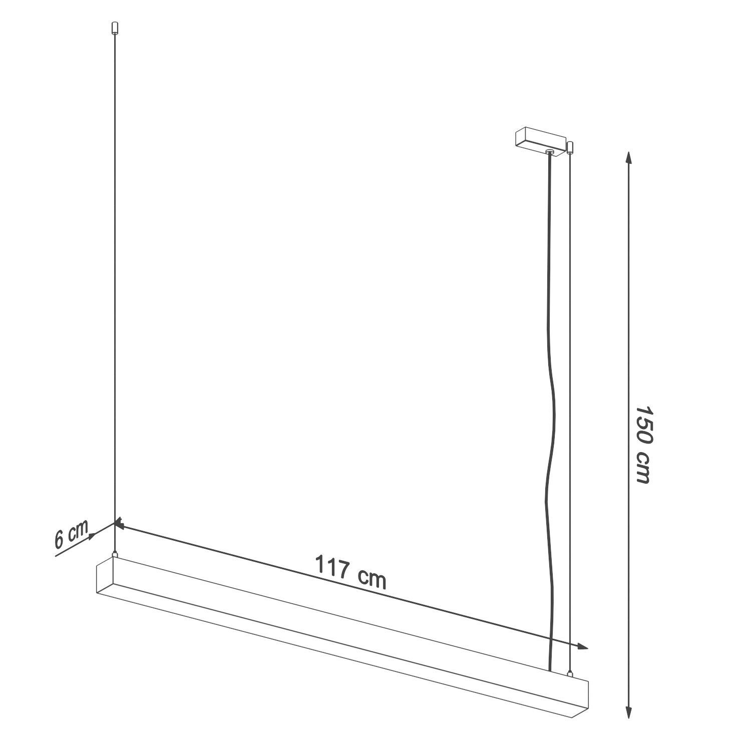 LED Pendelleuchte länglich 118 cm Metall 3000 K Weiß