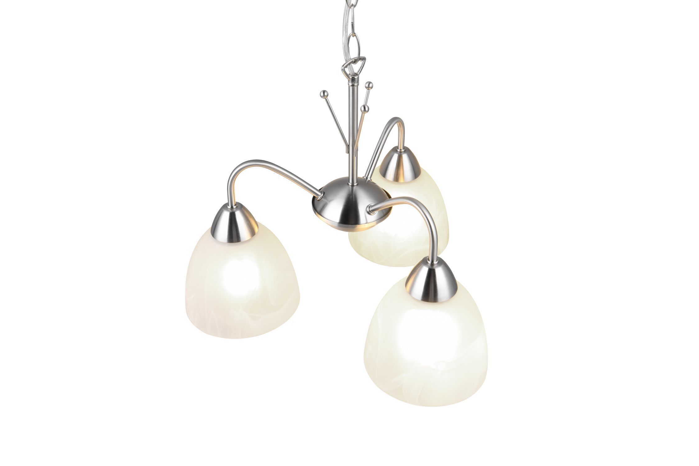 Blendarme Pendelleuchte Metall Glas Nickel Weiß E27