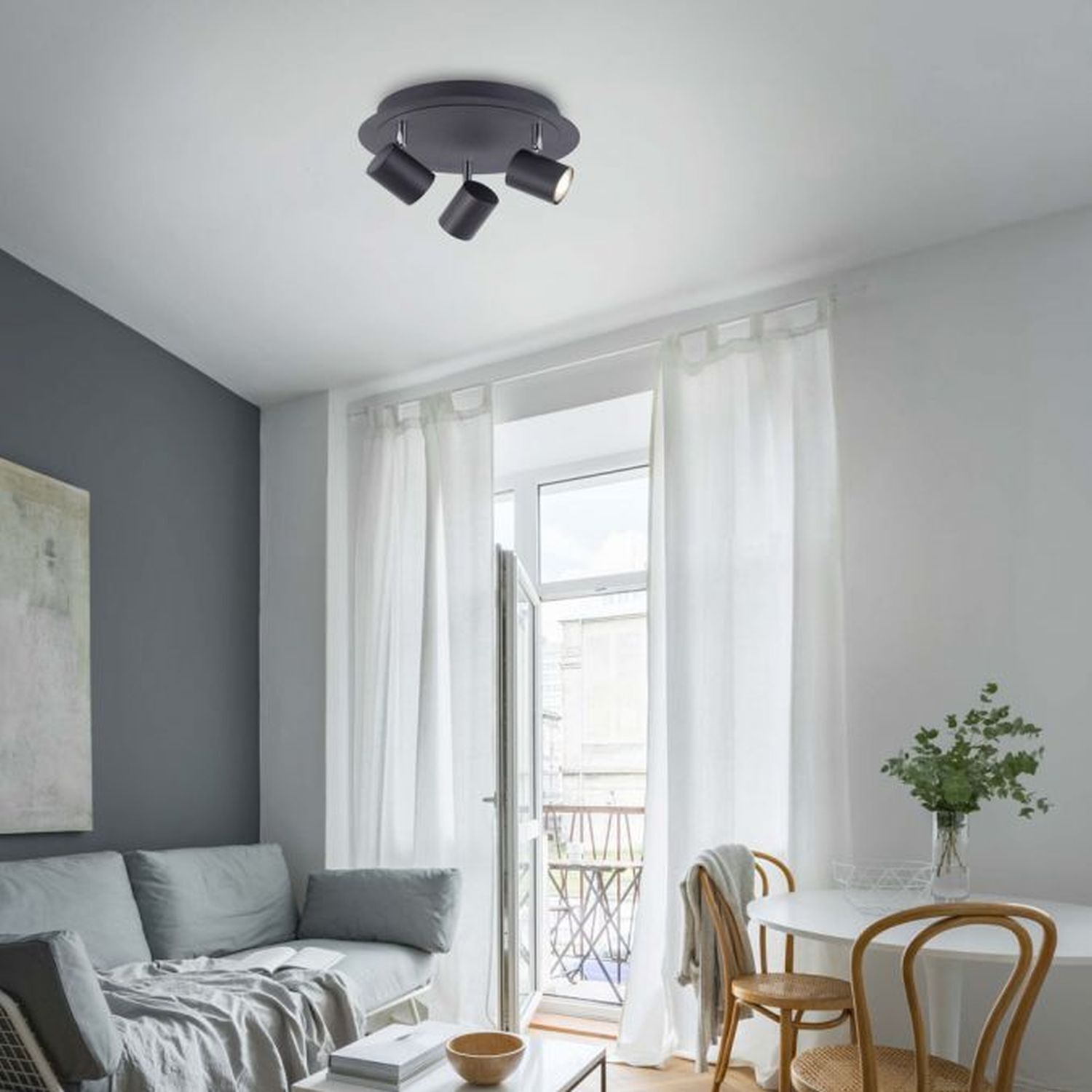 Verstellbarer Deckenspot Metall Schwarz GU10 Ø35 cm Dekoration für Zuhause, Fenster, Stuhl, Mobiliar