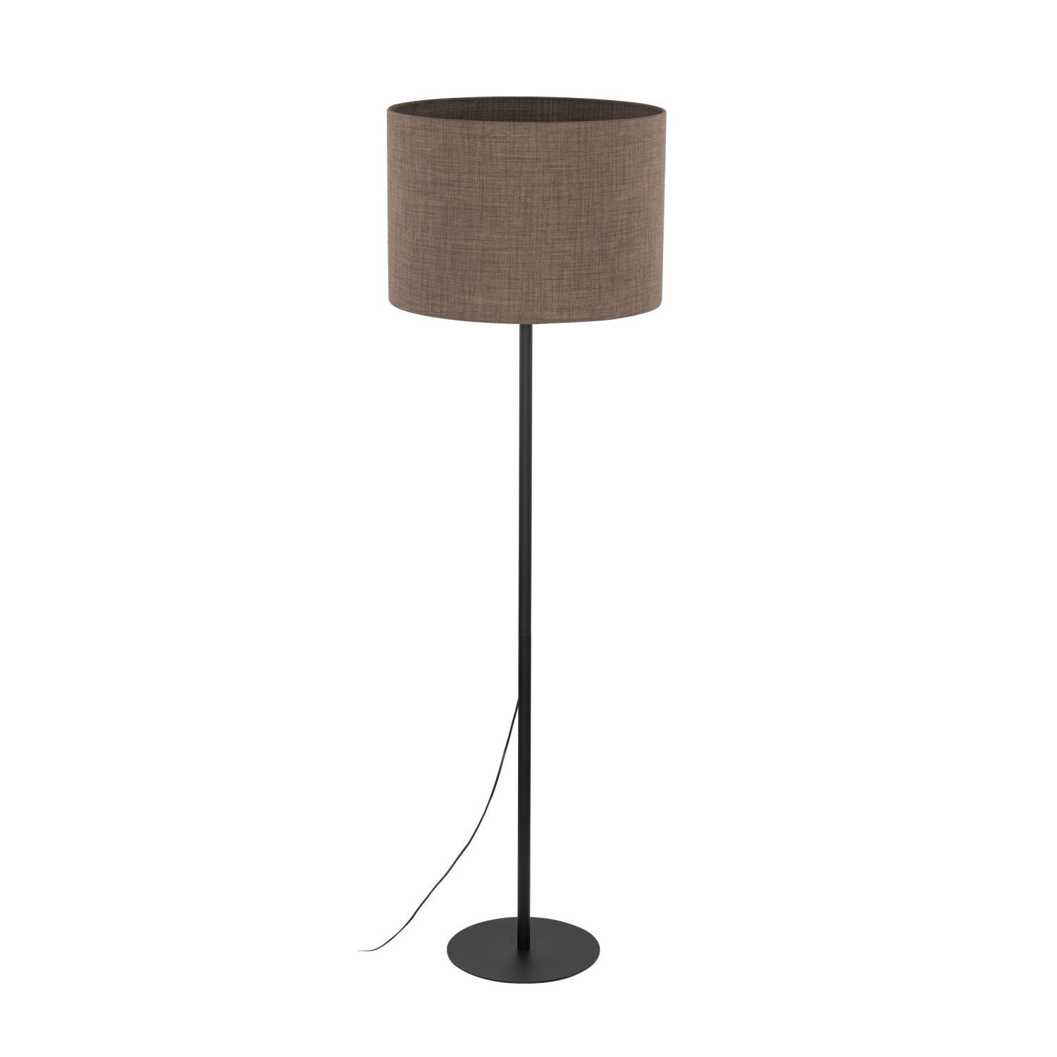 Stehlampe Modern 165 cm Metall Jute E27 Schwarz Braun