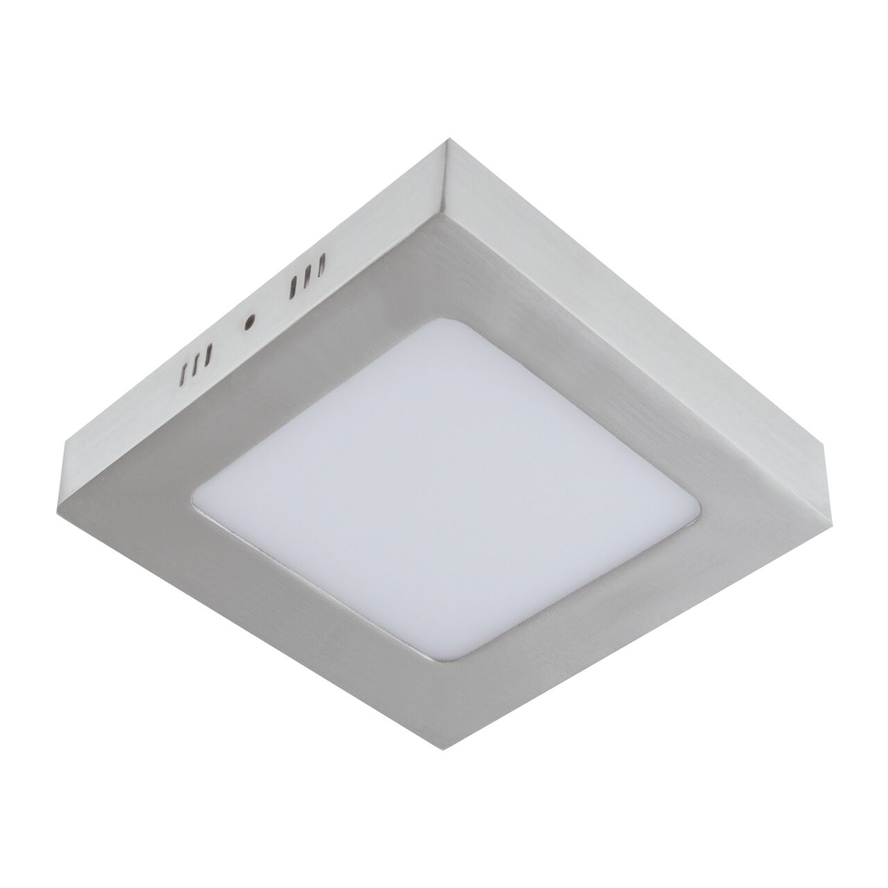 LED Deckenlampe 4000 K B: 12 cm Chrom matt Weiß