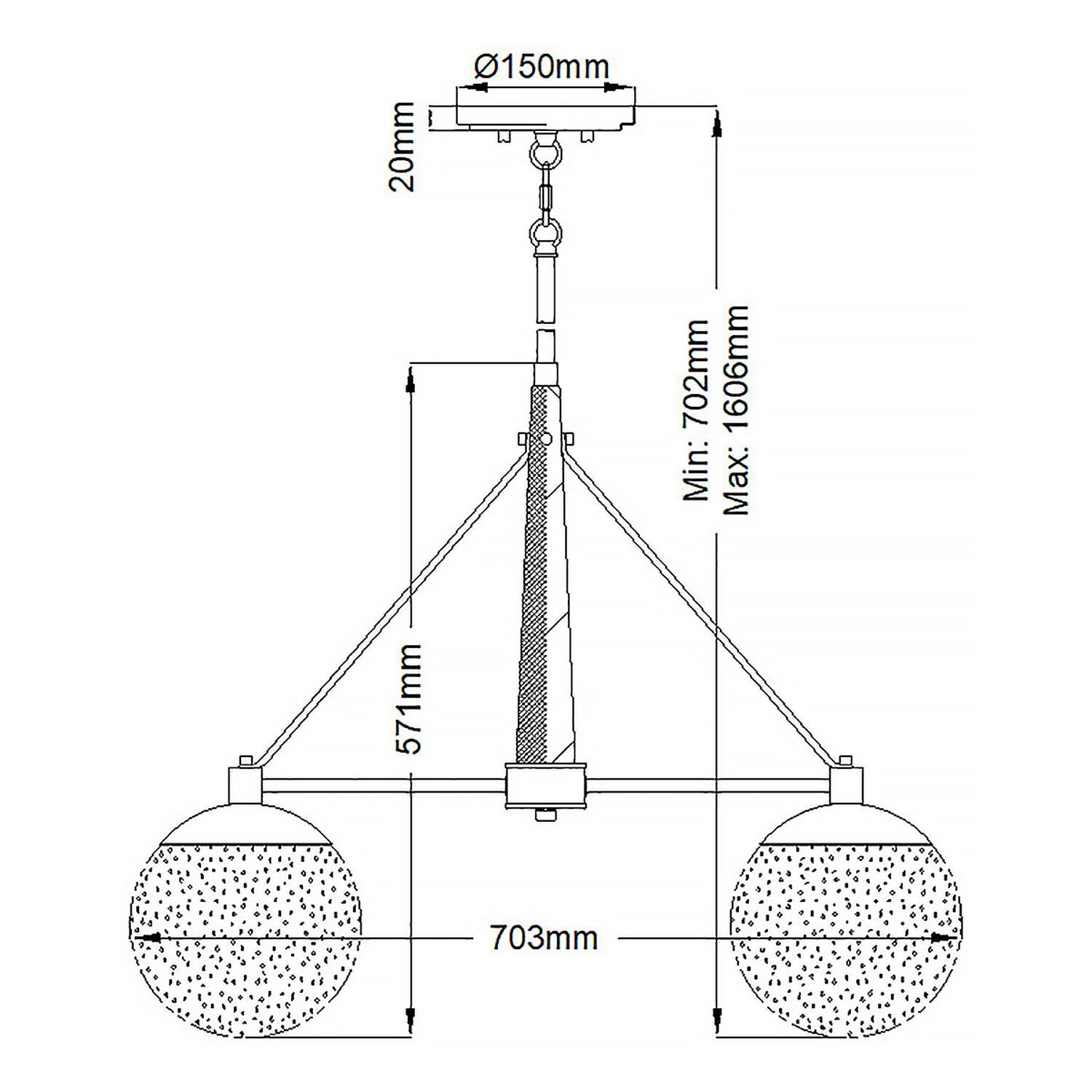 Pendelleuchte Glas Metall B: 70,3 cm Kugel Schirme LIETA